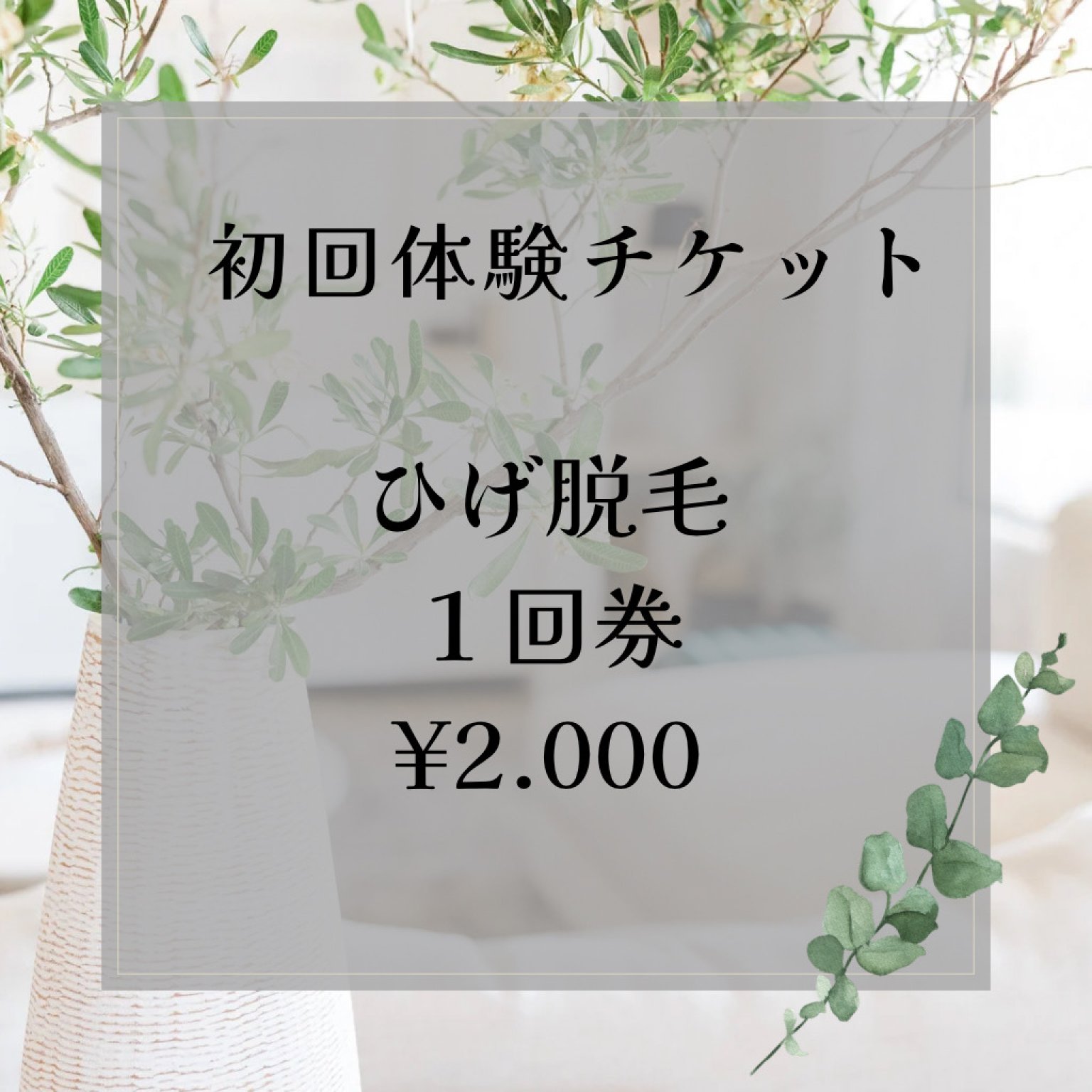 【初回体験】ひげ脱毛［鼻下/頬/顎/顎下］コース１回券 