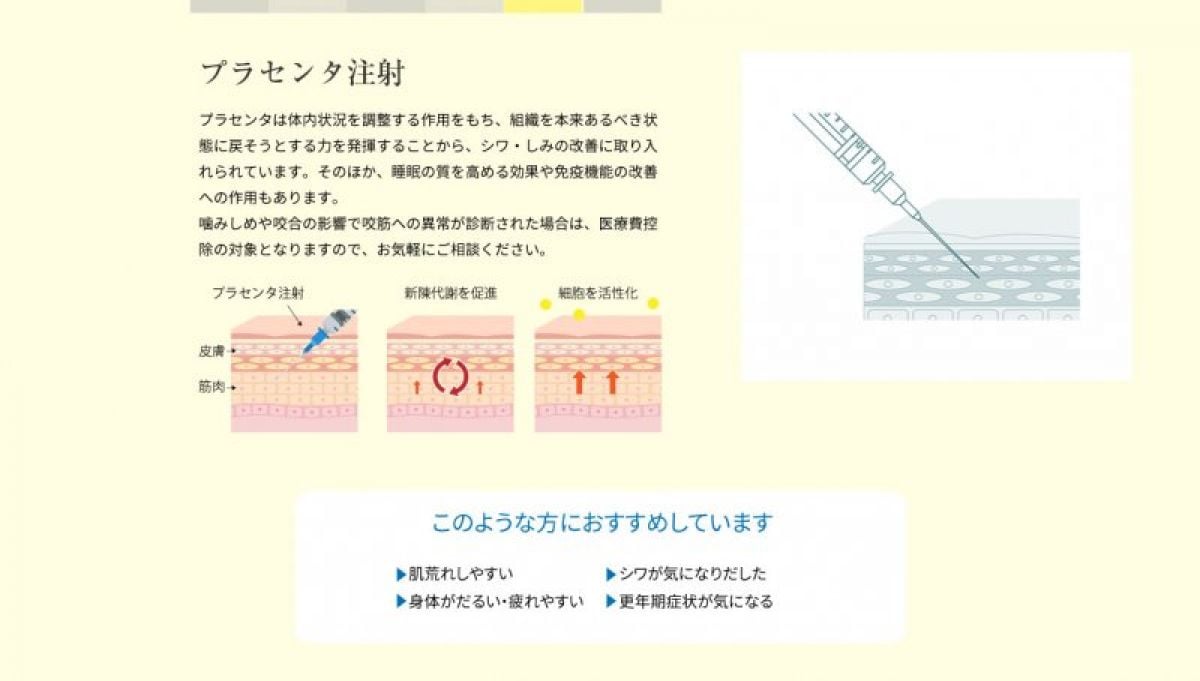 プラセンタ注射/歯科治療併用