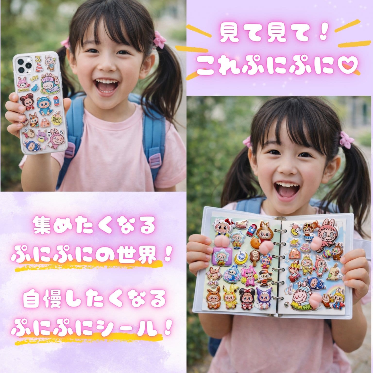 2月11日祝日開催 ポップアップマルシェ限定 3D立体シール4枚セット引き換えチケット（A・B・C・Dタイプ）