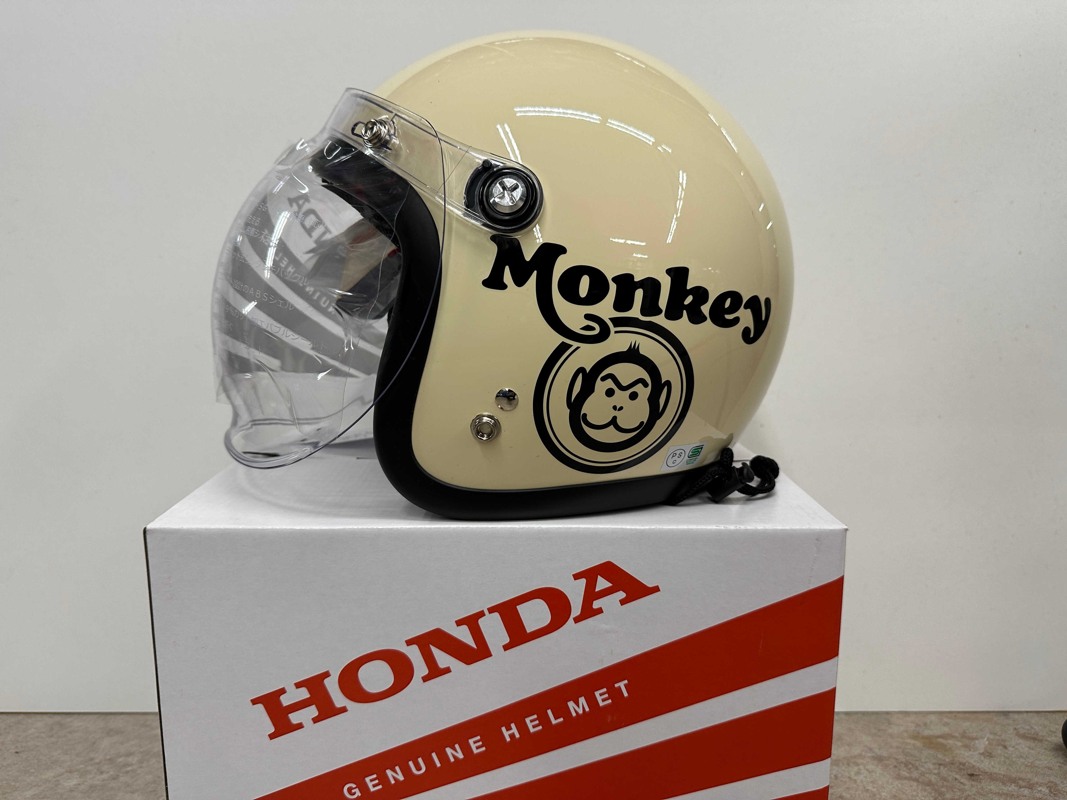 Honda Monkey ヘルメット アイボリー×レッド
