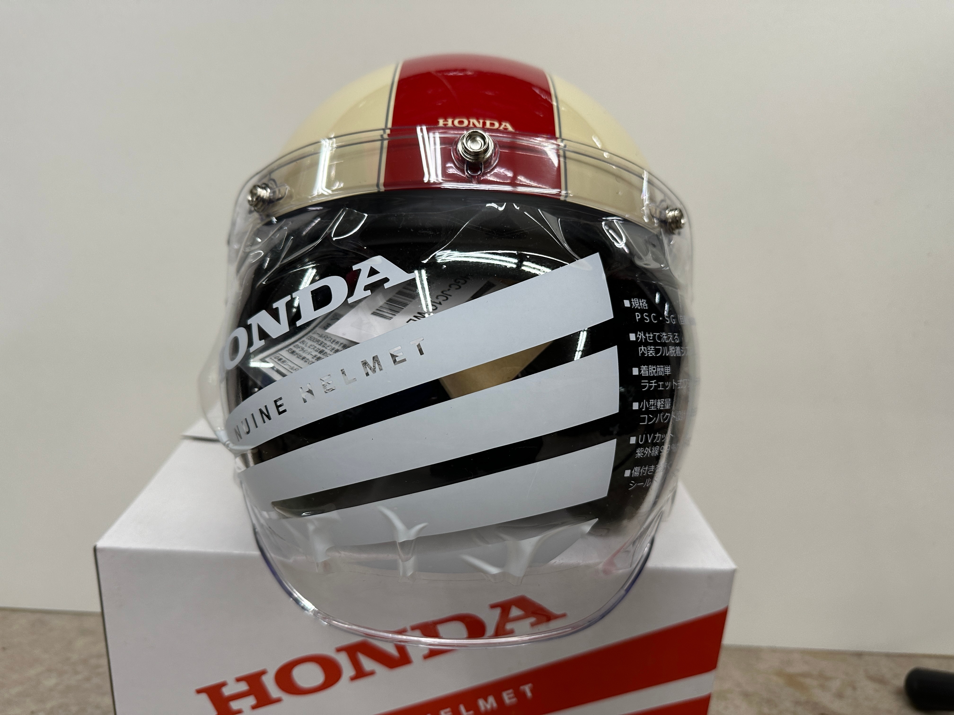 Honda Monkey ヘルメット アイボリー×レッド