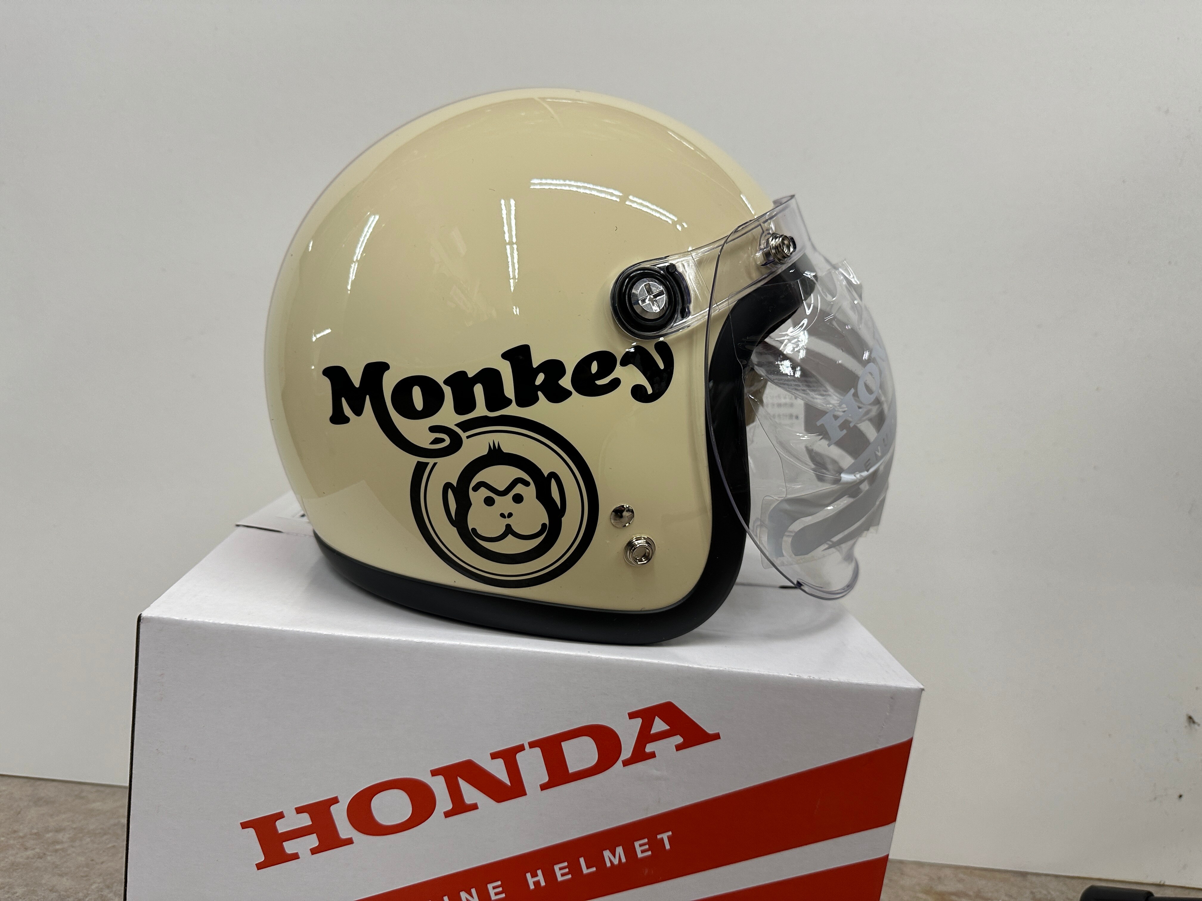 Honda Monkey ヘルメット アイボリー×レッド