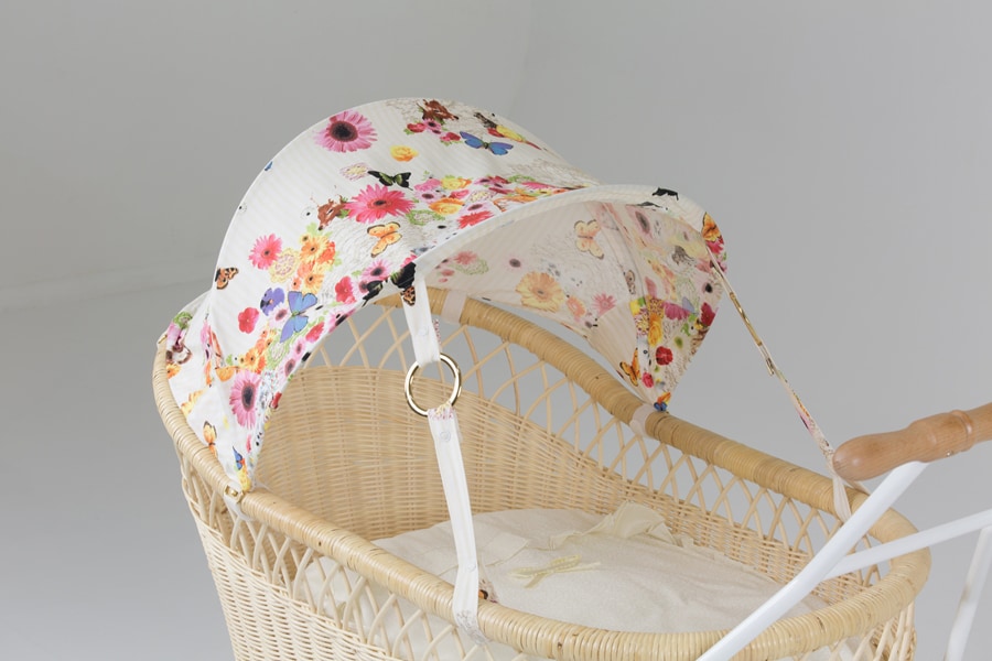 乳母車プスプス本体（ホワイト）・バスケット＋幌セット