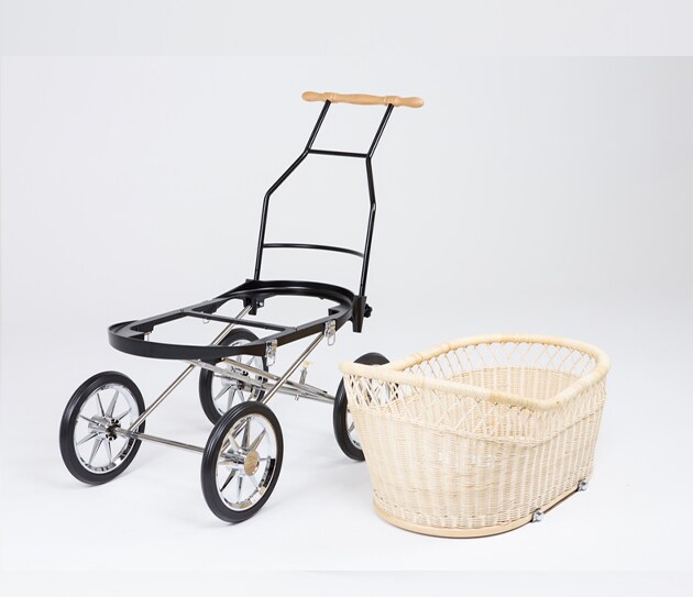 乳母車プスプス本体（ホワイト）・バスケット＋幌セット