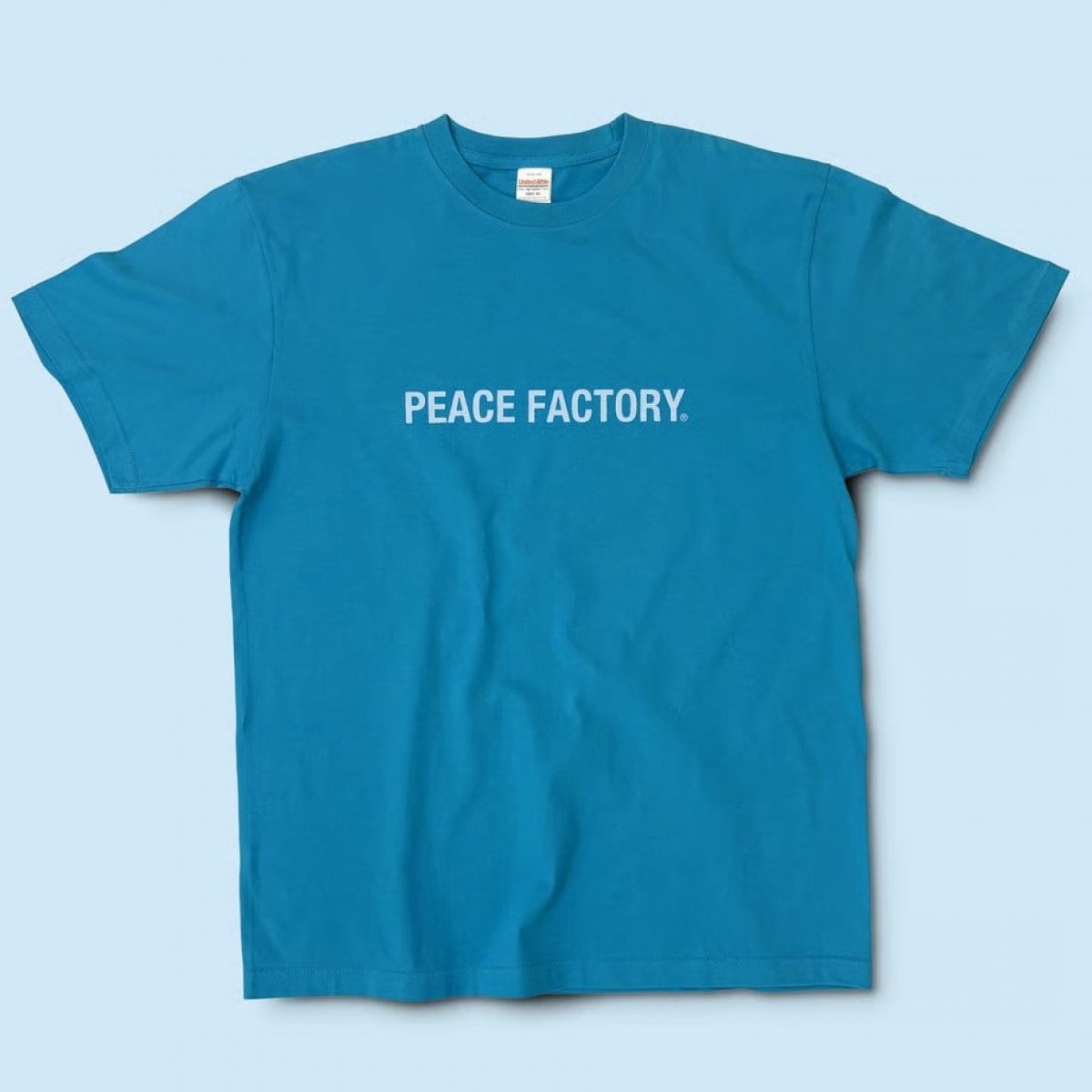 PeaceFactory オリジナルデザインTシャツ Turquoise Blue