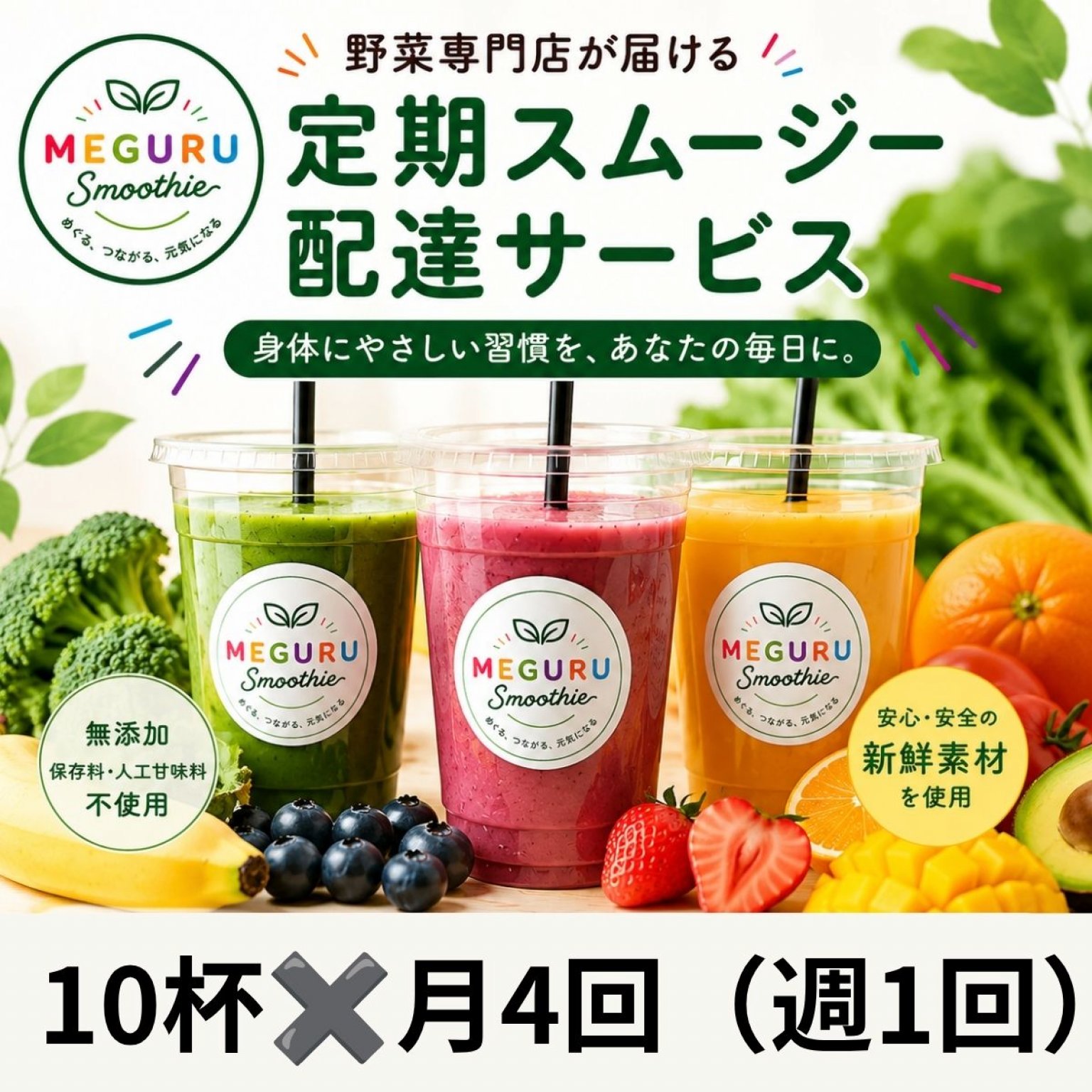定期】スムージー配達サービス/トライアル - 有機野菜と果物の八百屋