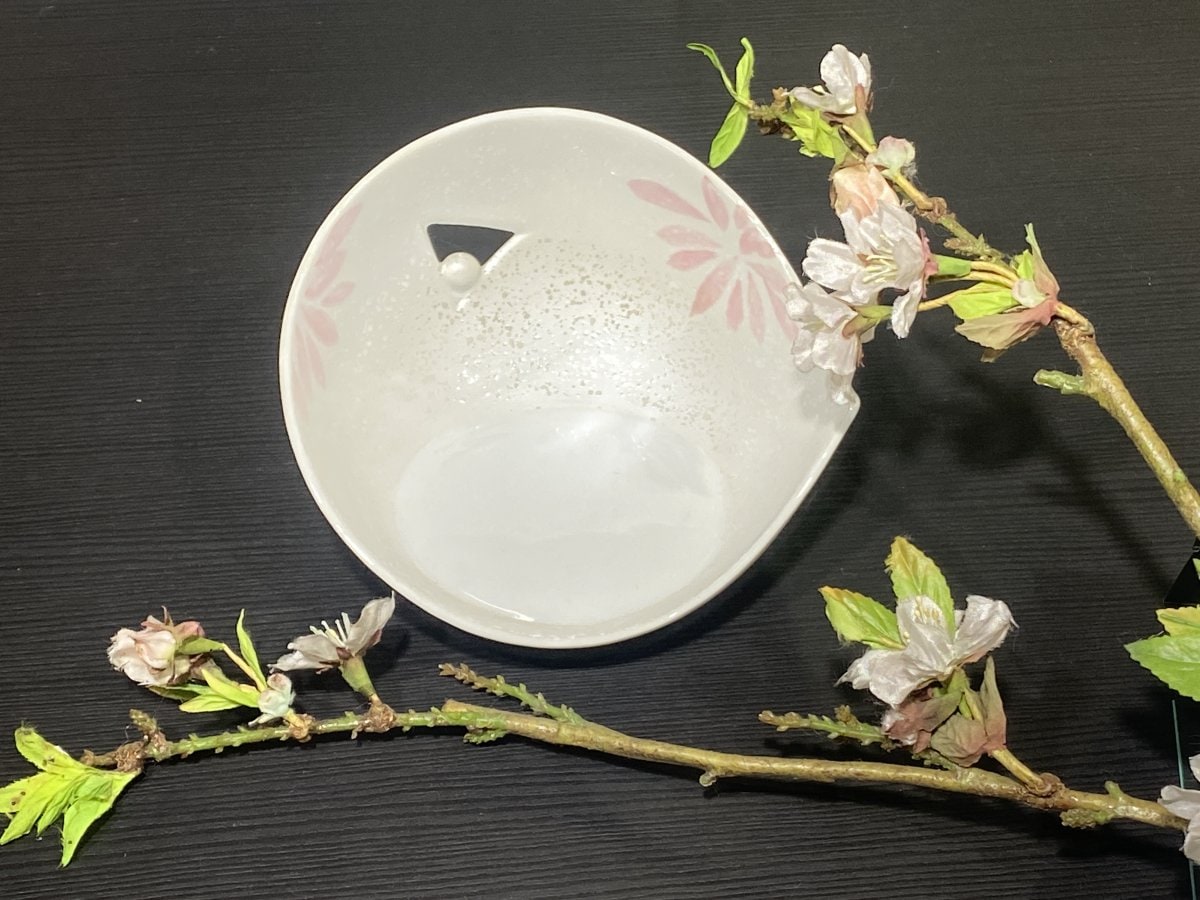 【ラスター彩】ピンクダリア斜めボール