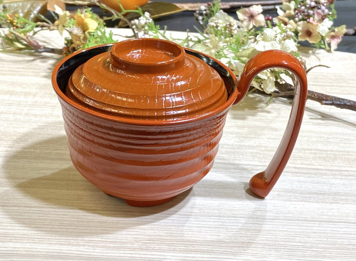 【全国送料込み】【超耐熱】蓋付き柿朱内黒椀