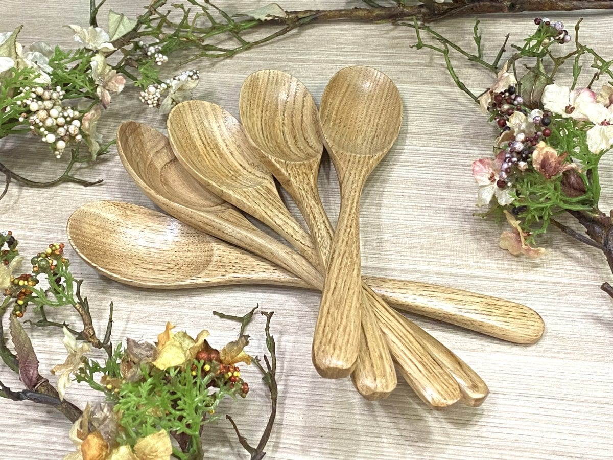 全国送料込み！天然木製 栗の木カレースプーン