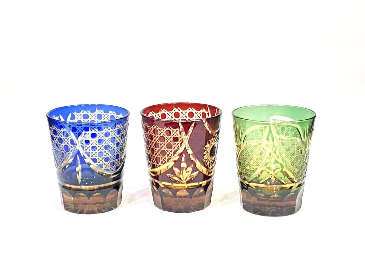 業界最安値【全国送料込み】【3色から選べる】クリスタル切子フリーグラス。265㎖