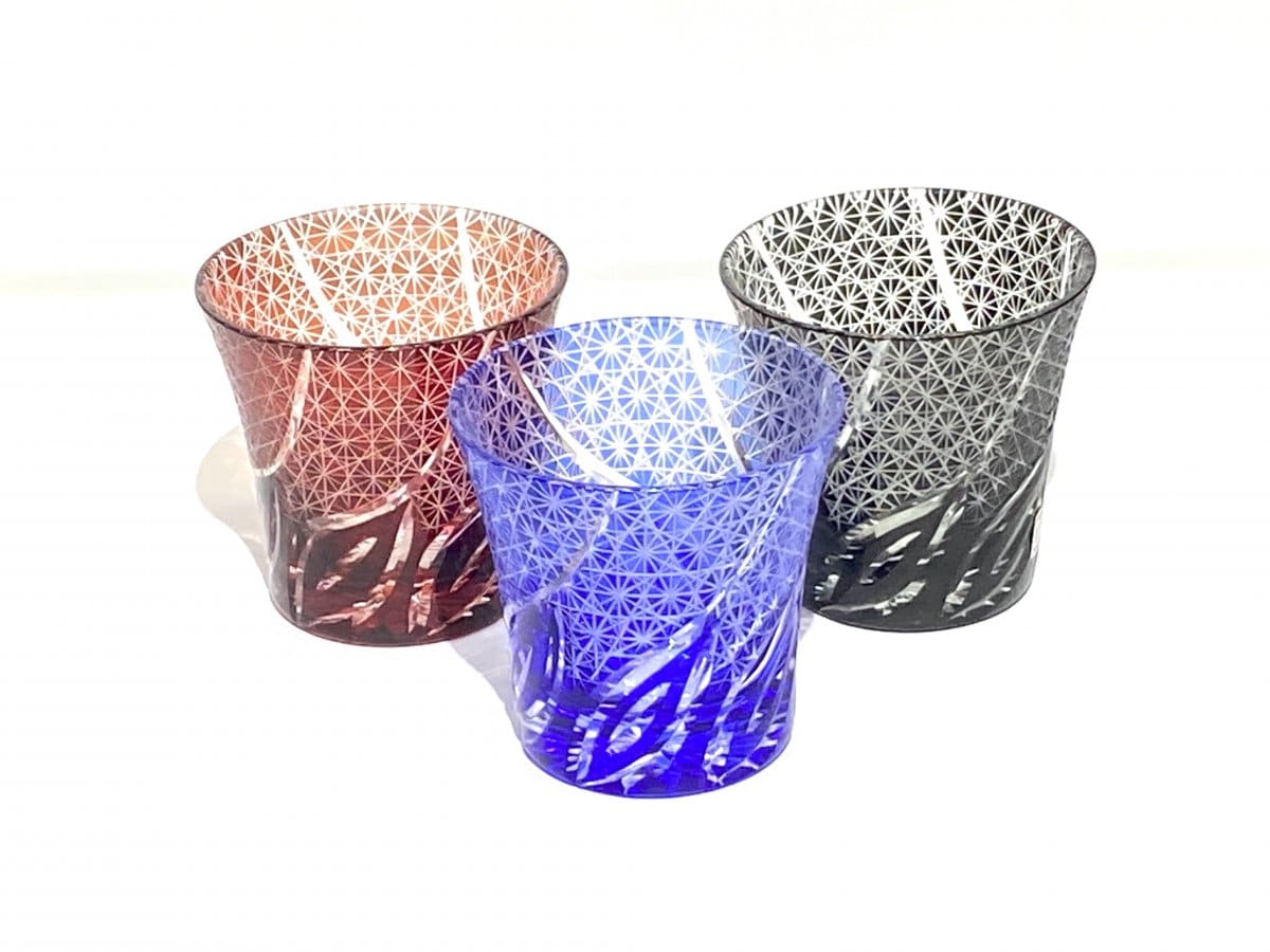 業界最安値【全国送料込み】【３色から選べる】ときめき 切子フリーグラス250ml