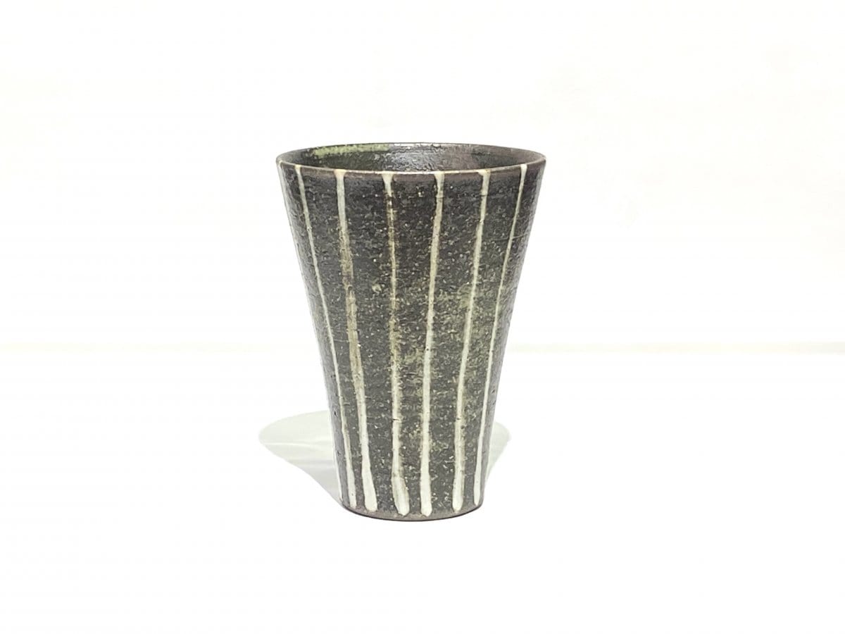 【手づくり】滋賀焼　滝縞ロングカップ