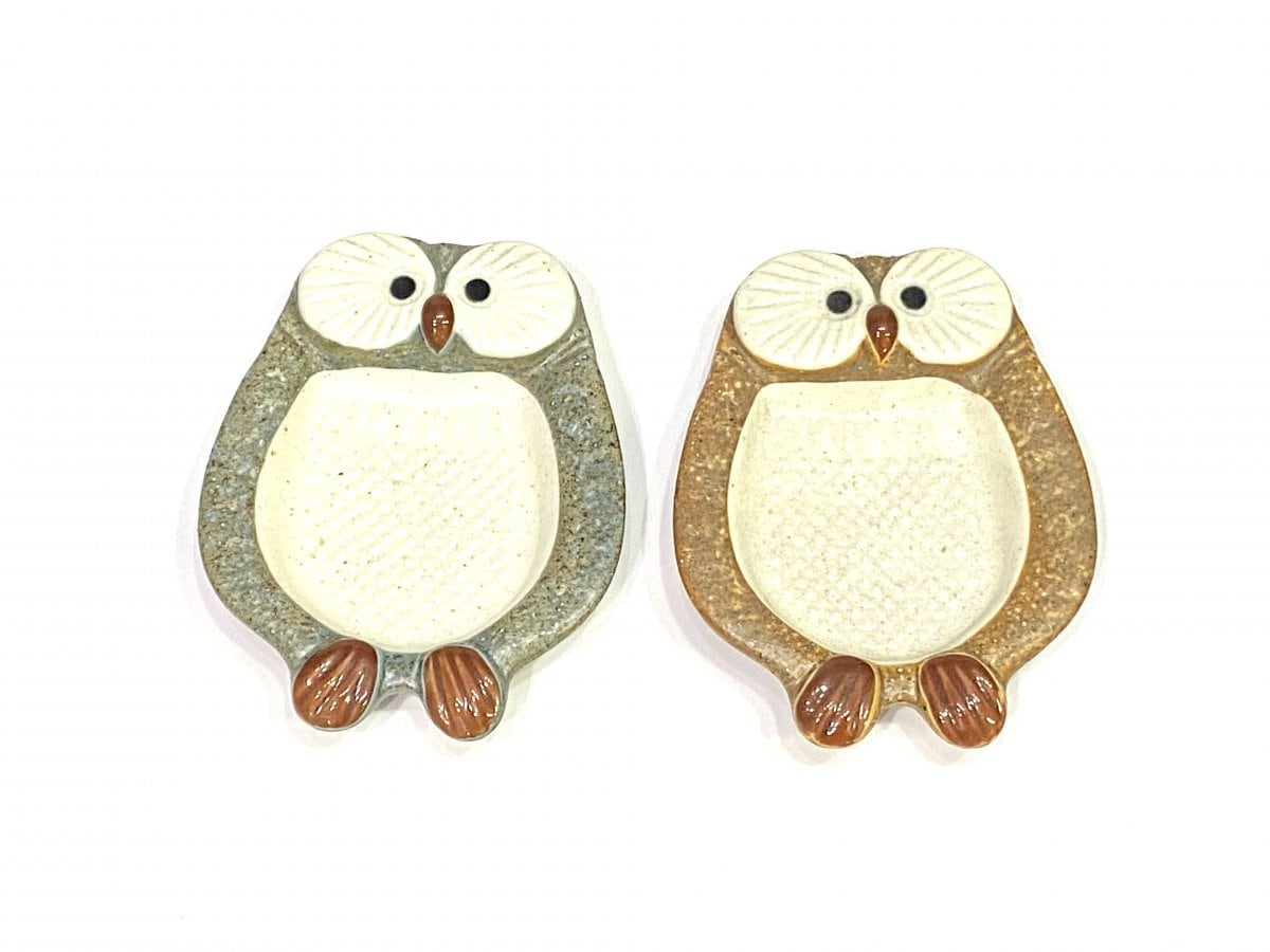 美濃焼。ふくろう。わさび、生姜おろし皿