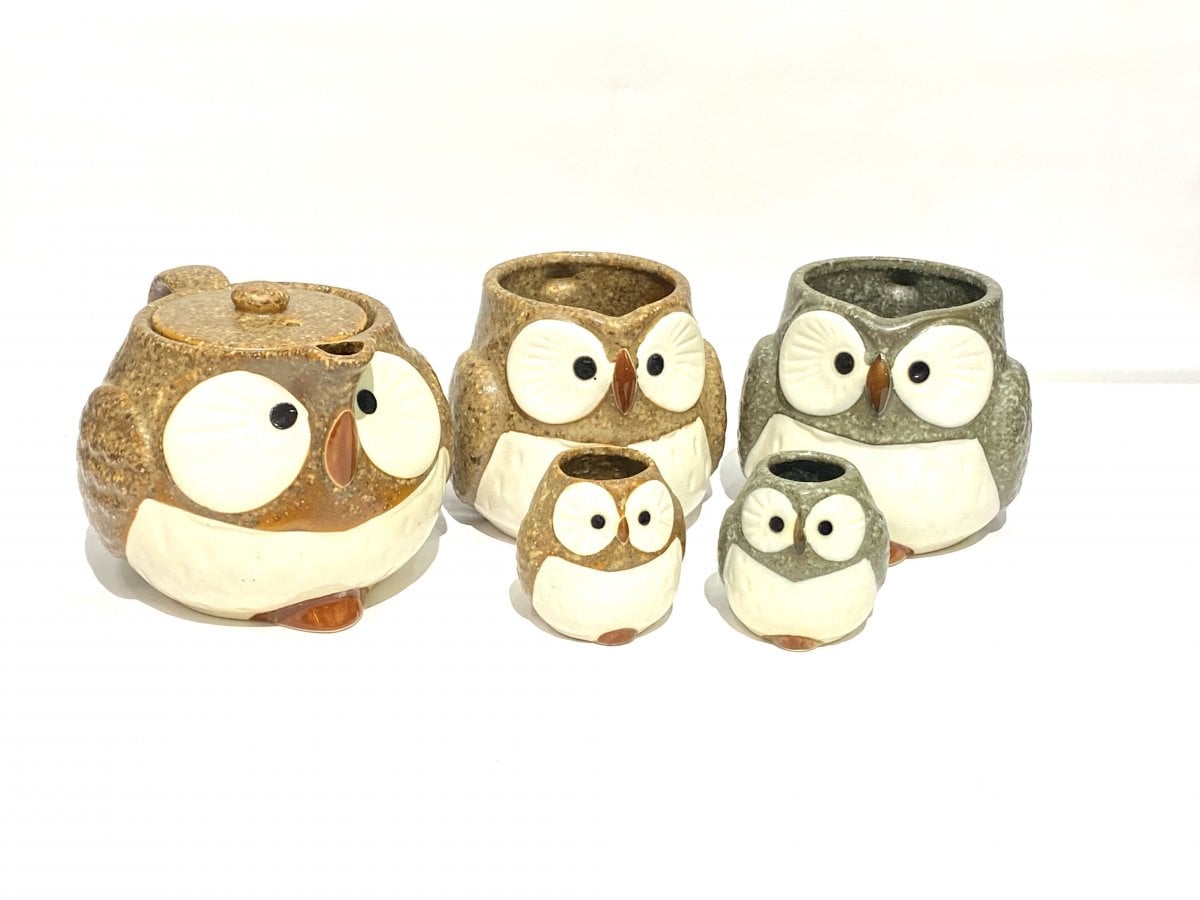 【ふくろうシリーズ】ふくろう福々セット(ポットの色が選べます)