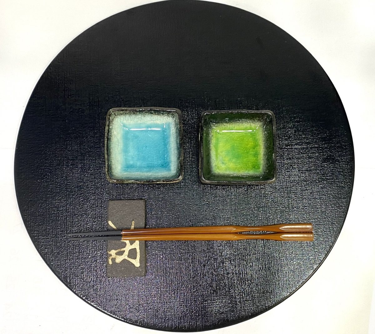 美濃焼。選べる2色。藍染ヒワ、藍染スカイ角千代口