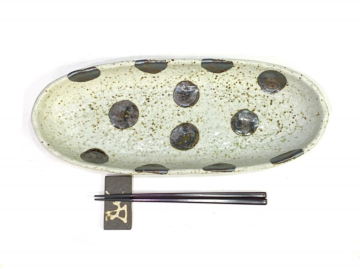 【大特価】38cmドッツオーバルディーププレート