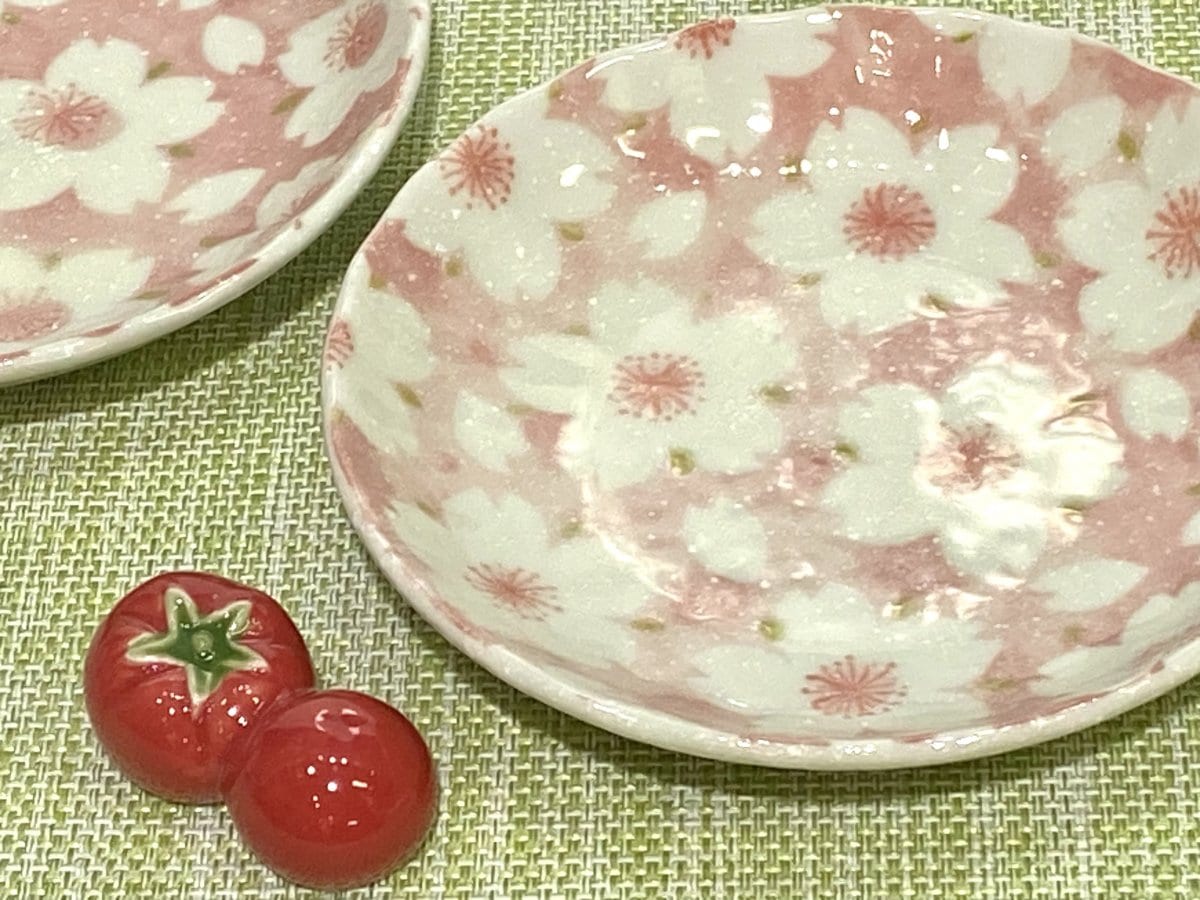 和皿　桜咲く中皿