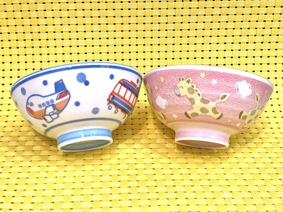 乗り物　きりん　子供茶碗