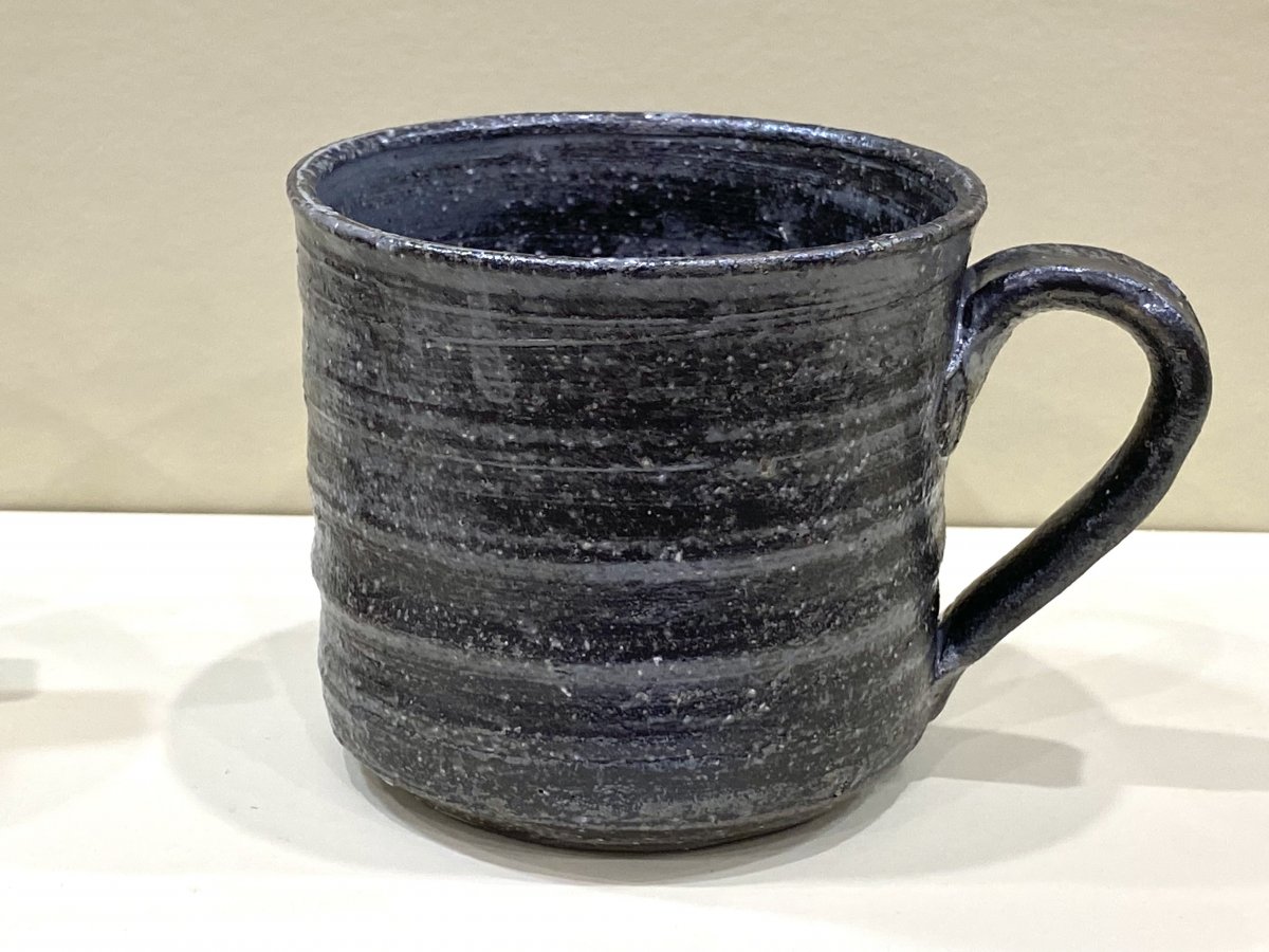至福の時間　信楽焼　黒はがねマグカップ
