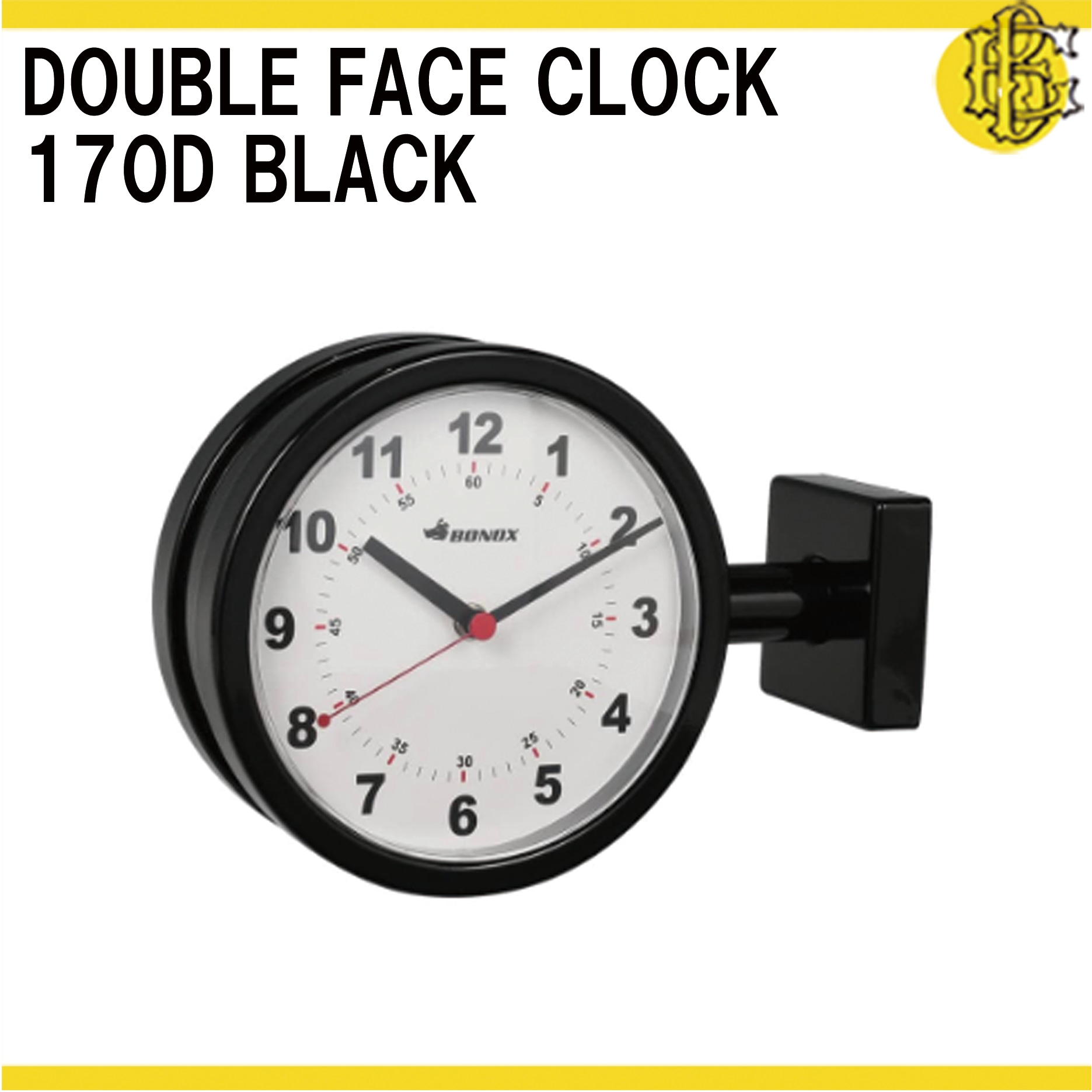 ダブルフェイスクロック DOUBLE FACE CLOCK 170D BLACK