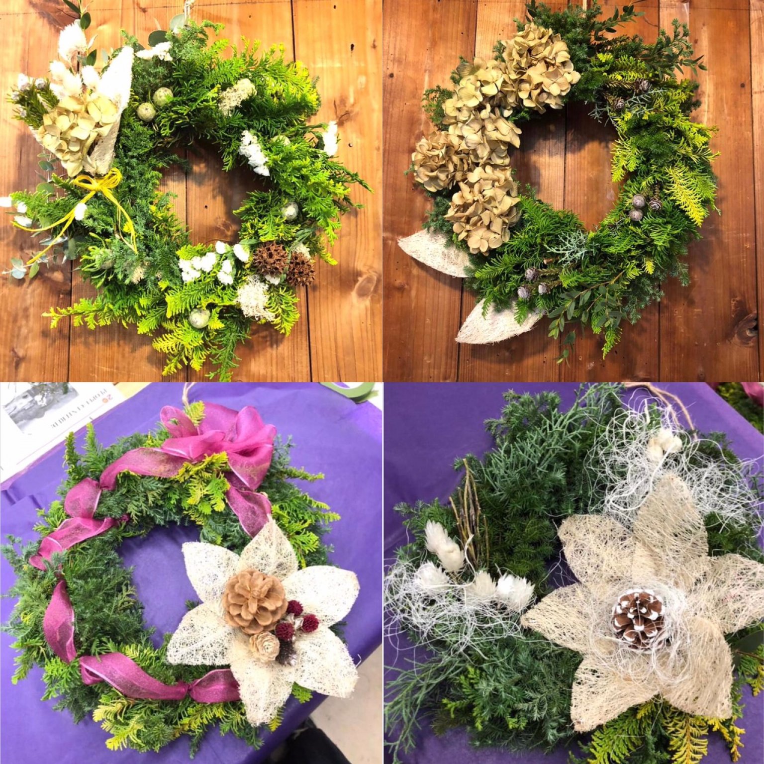 花やMOMOクリスマスリース作り参加チケット/この1000円は制作費の中に含まれてるものです