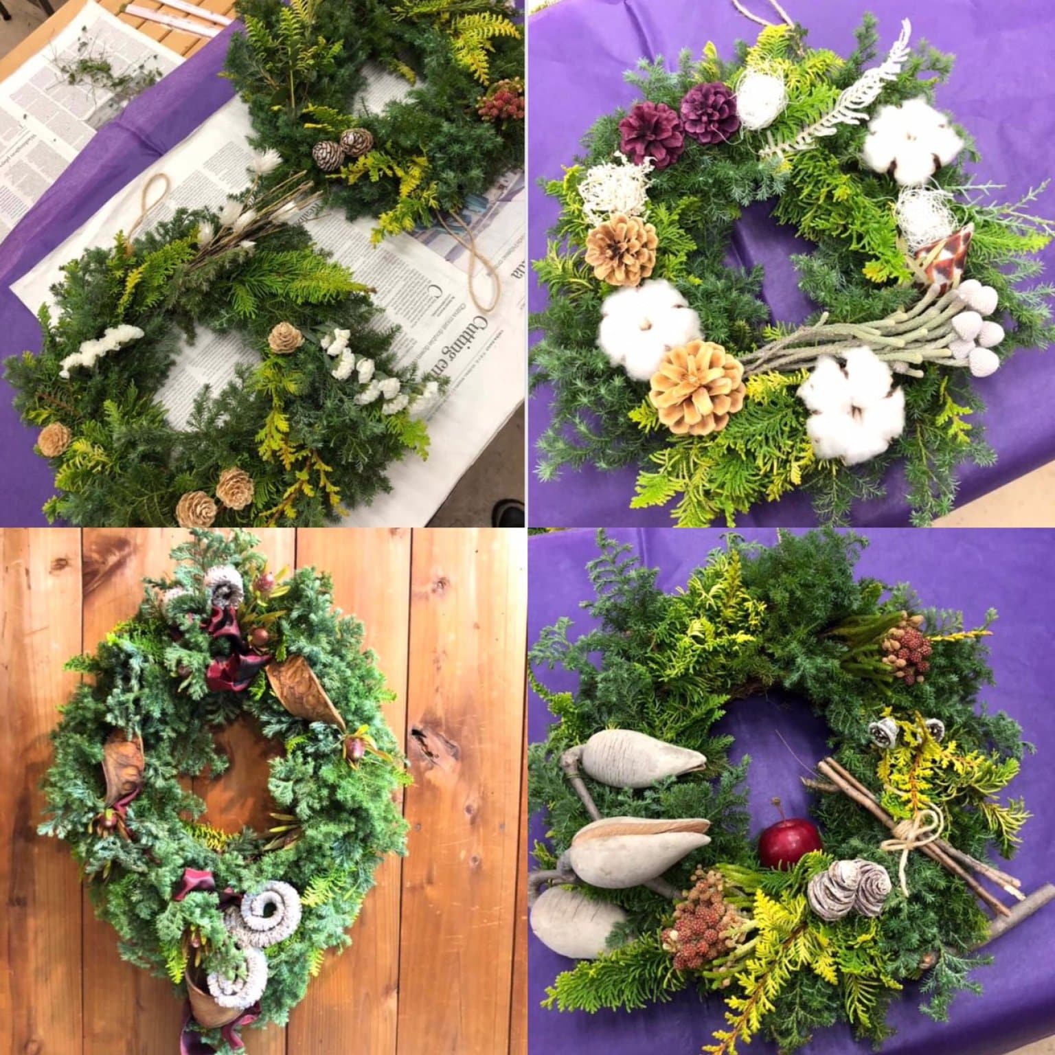 花やMOMOクリスマスリース作り参加チケット/この1000円は制作費の中に含まれてるものです