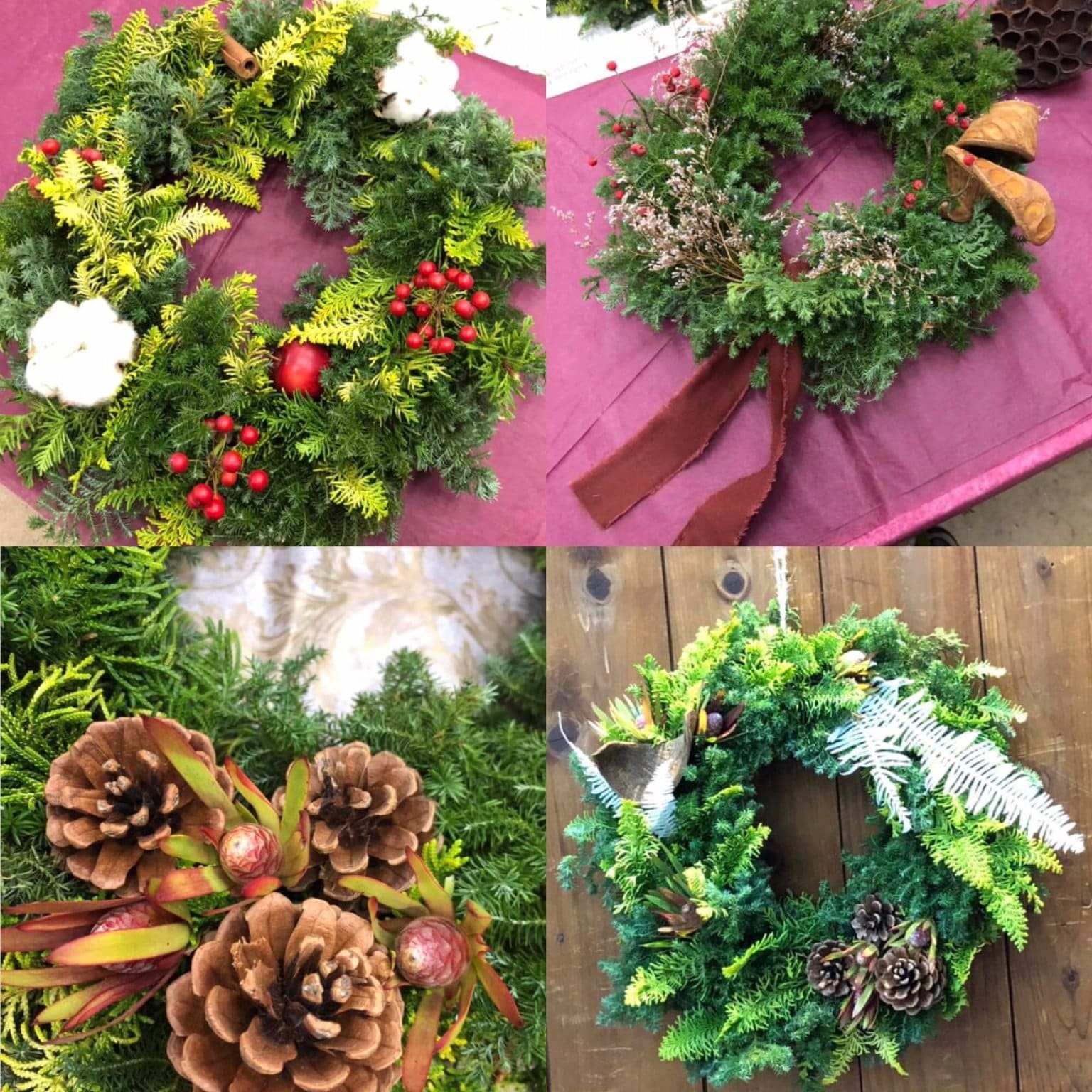 花やMOMOクリスマスリース作り参加チケット/この1000円は制作費の中に含まれてるものです