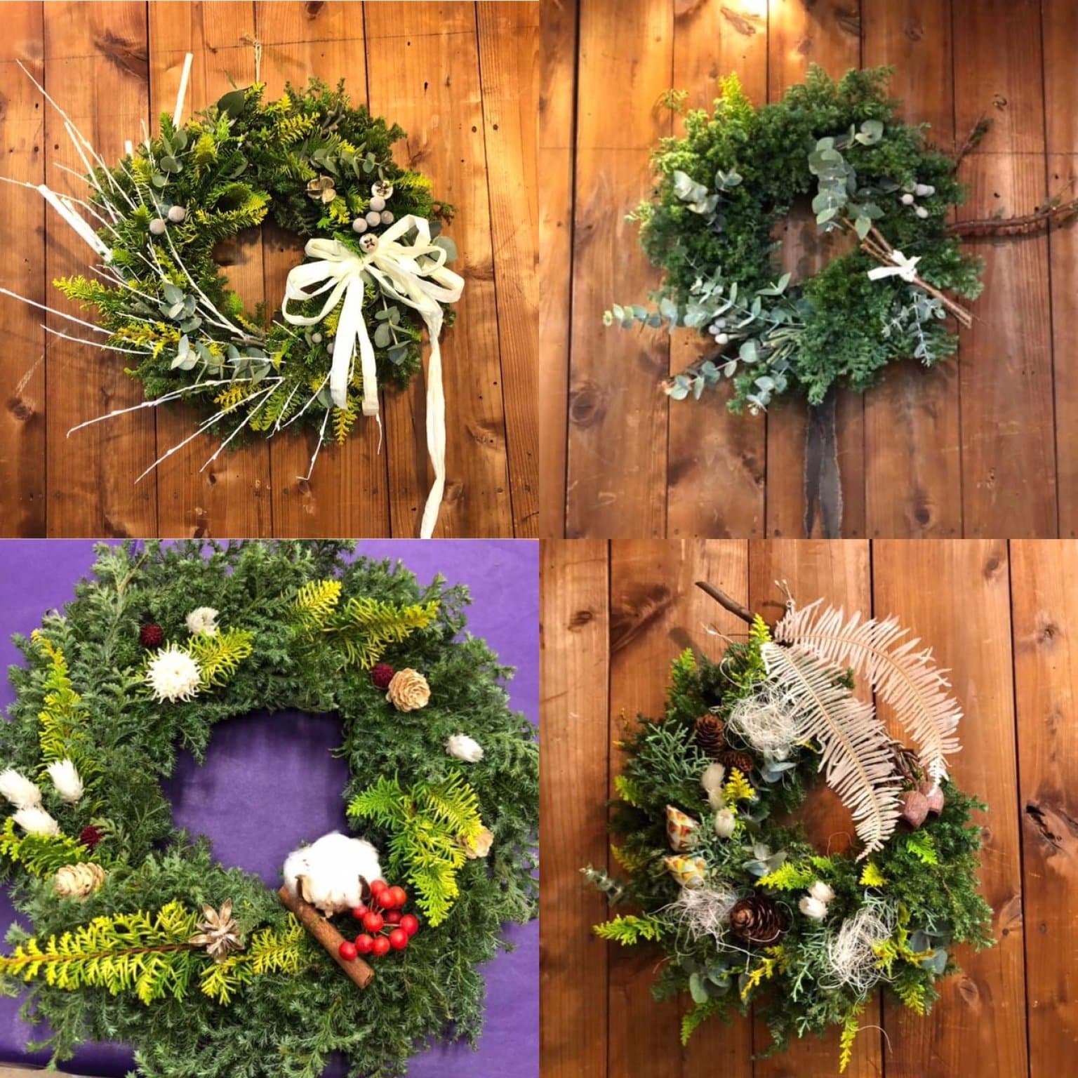 花やMOMOクリスマスリース作り参加チケット/この1000円は制作費の中に含まれてるものです