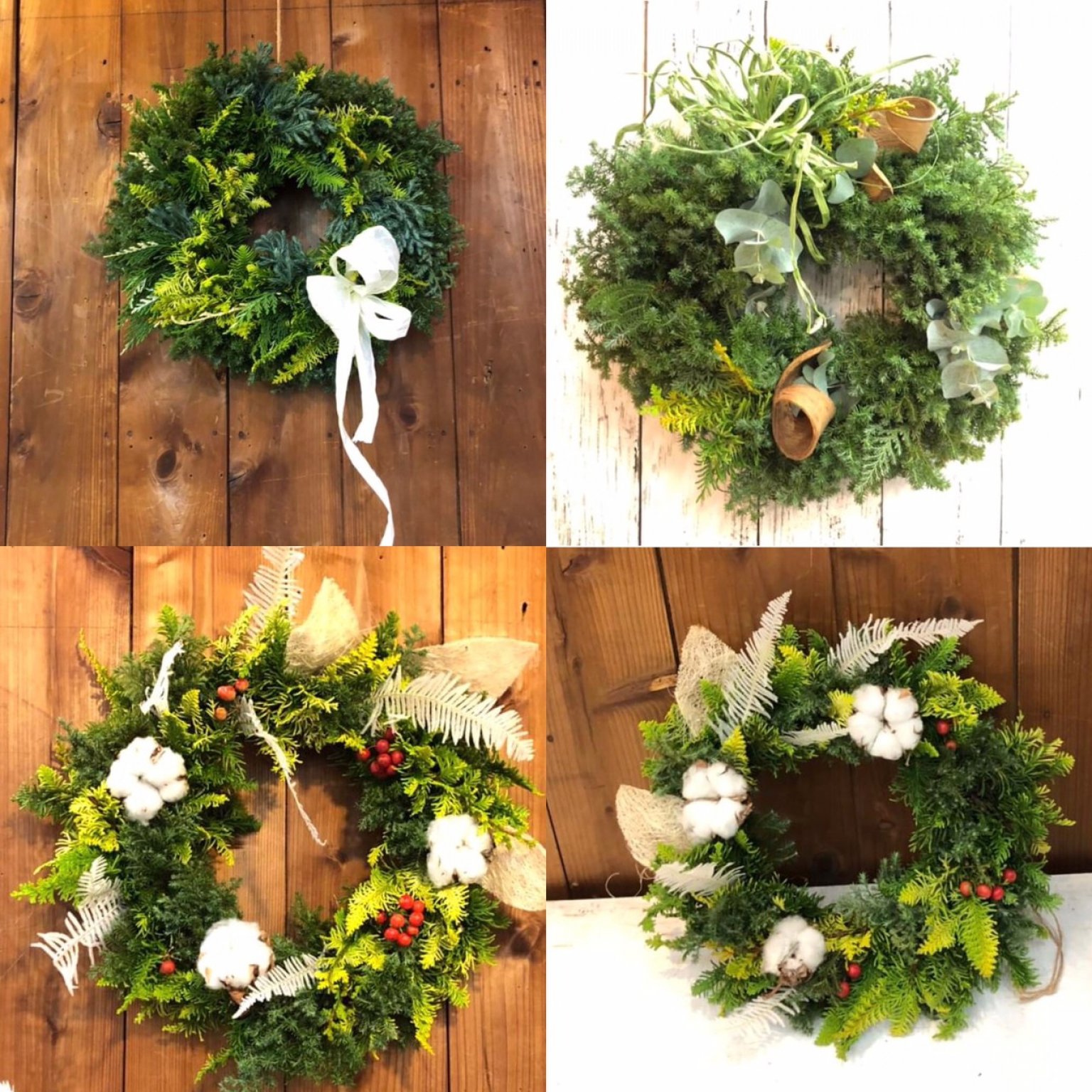 花やMOMOクリスマスリース作り参加チケット/この1000円は制作費の中に含まれてるものです