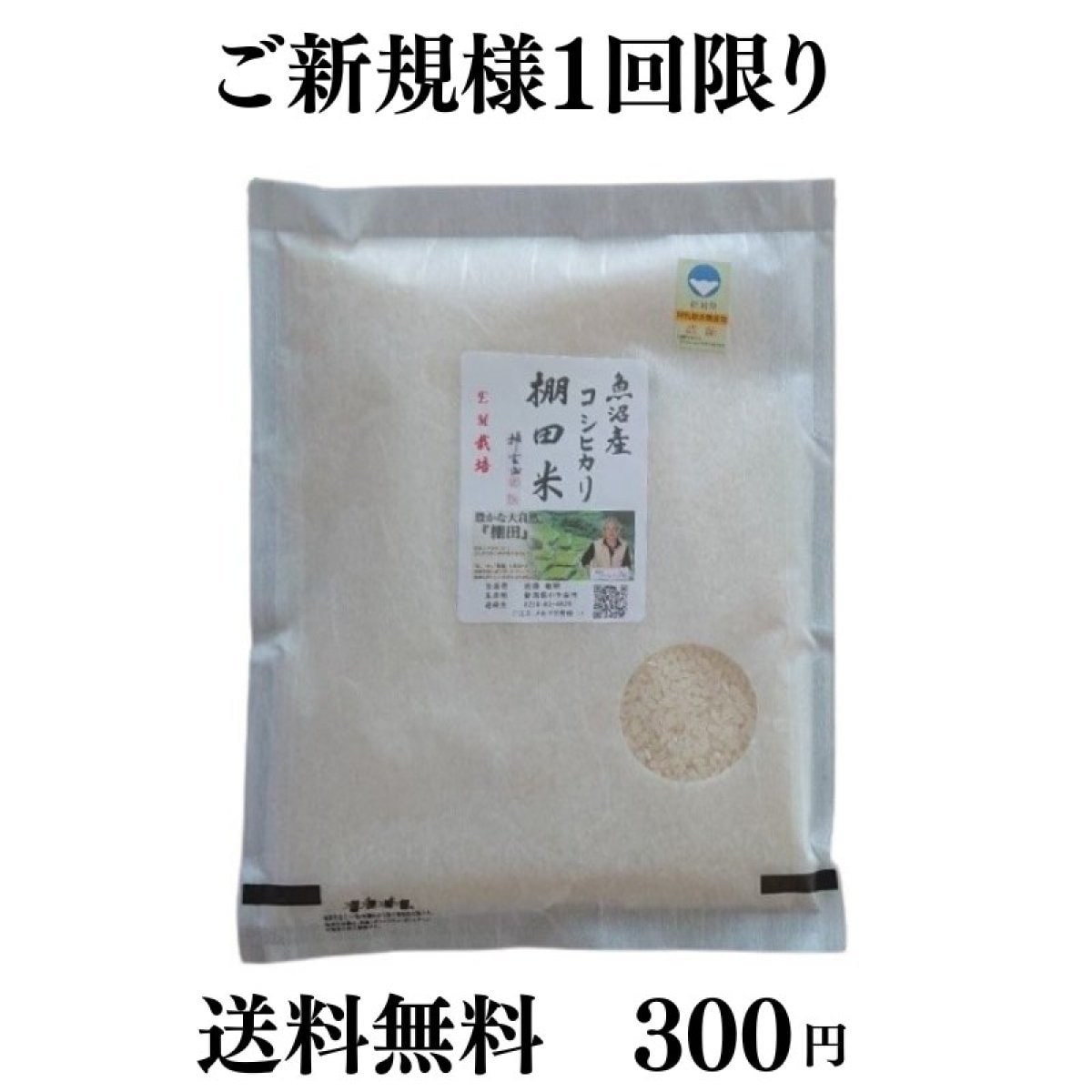 【ご新規様1回限り】お試し3号＋α/魚沼産コシヒカリ/500ｇ
