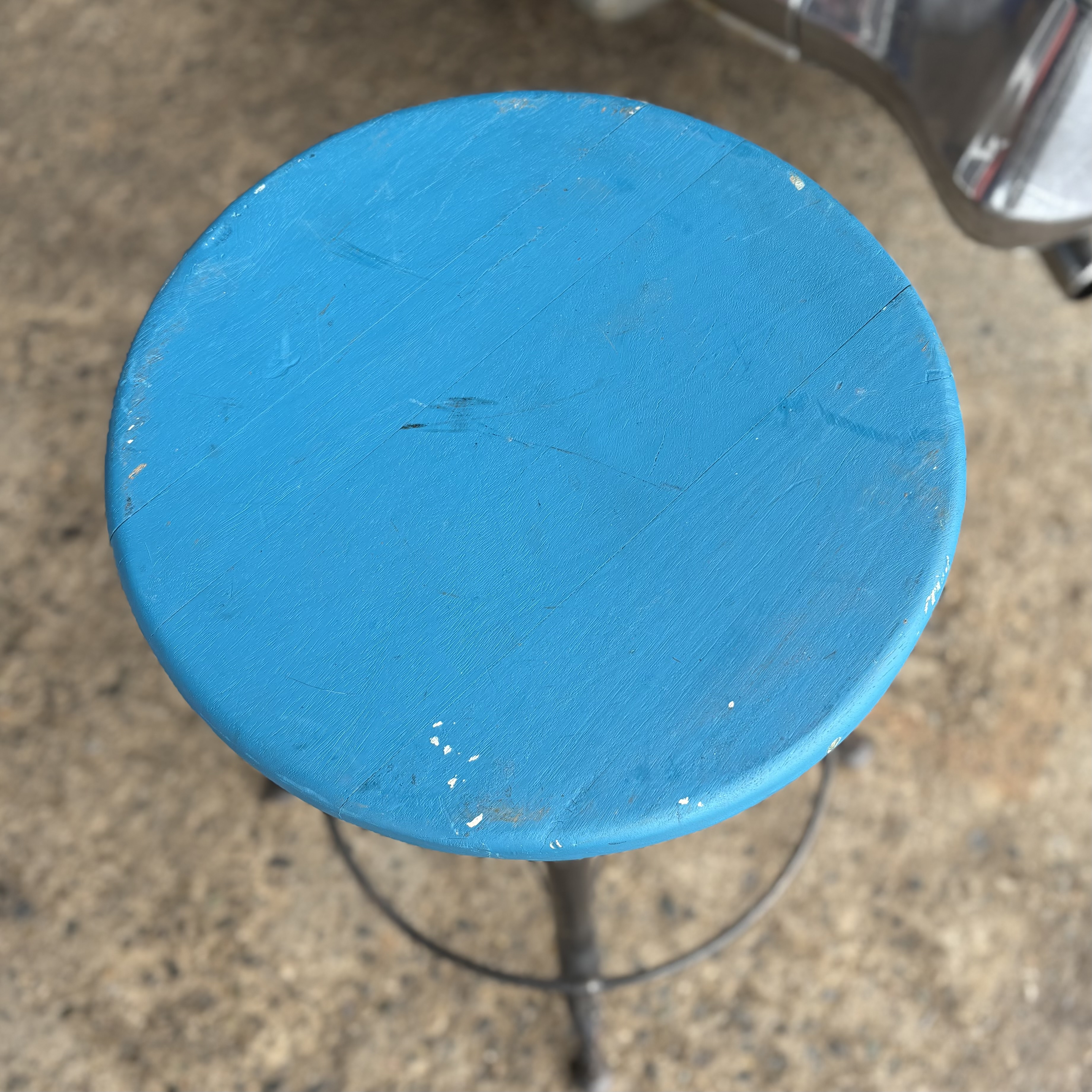 Industrial Blue Stool Chair