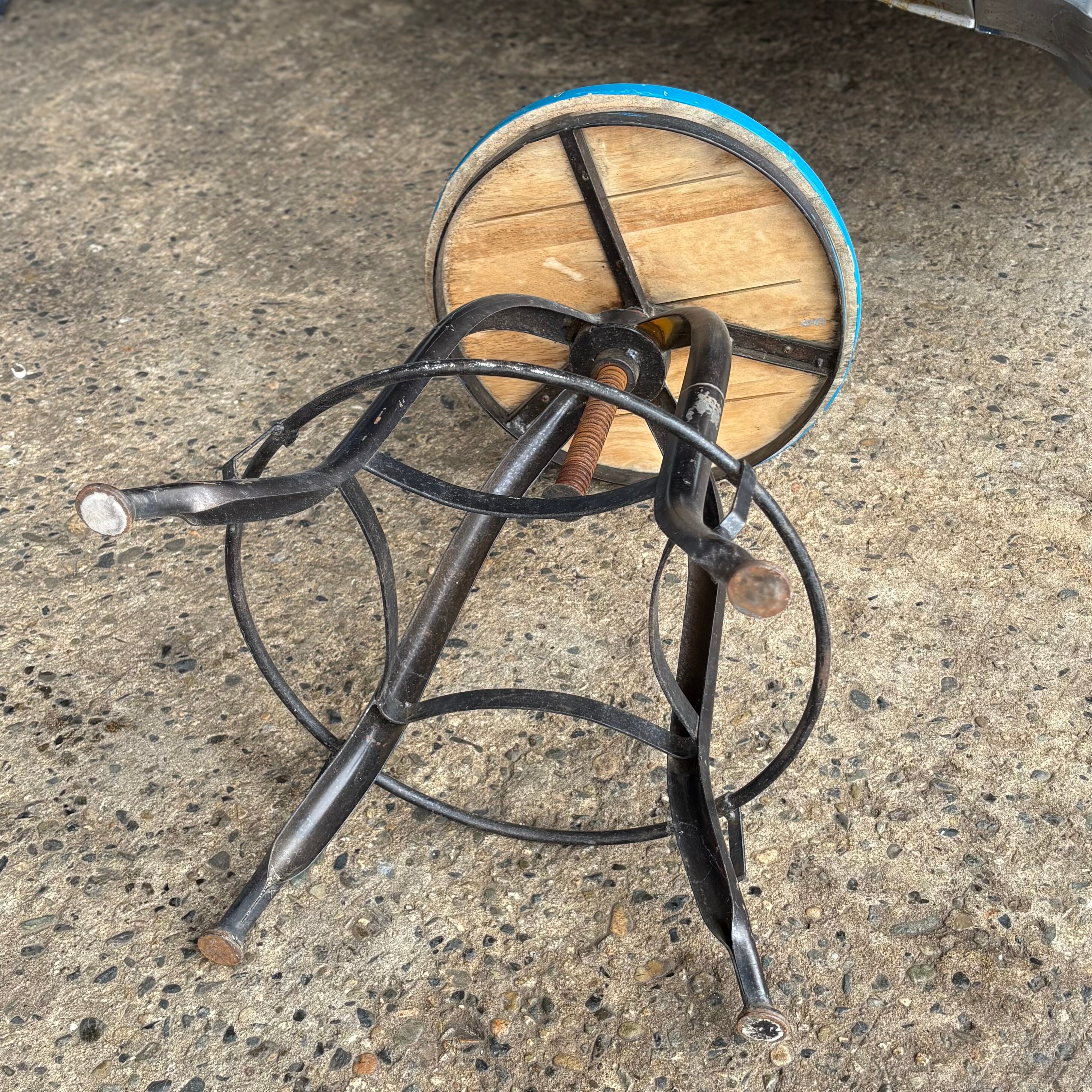 Industrial Blue Stool Chair
