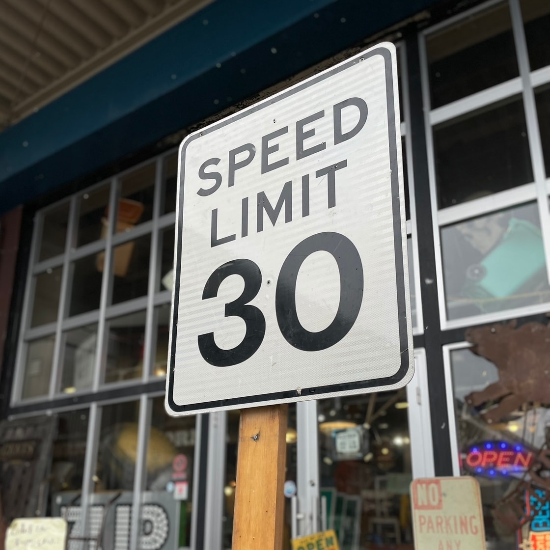Vintage U.S Road Sign SPEED LIMIT 30
