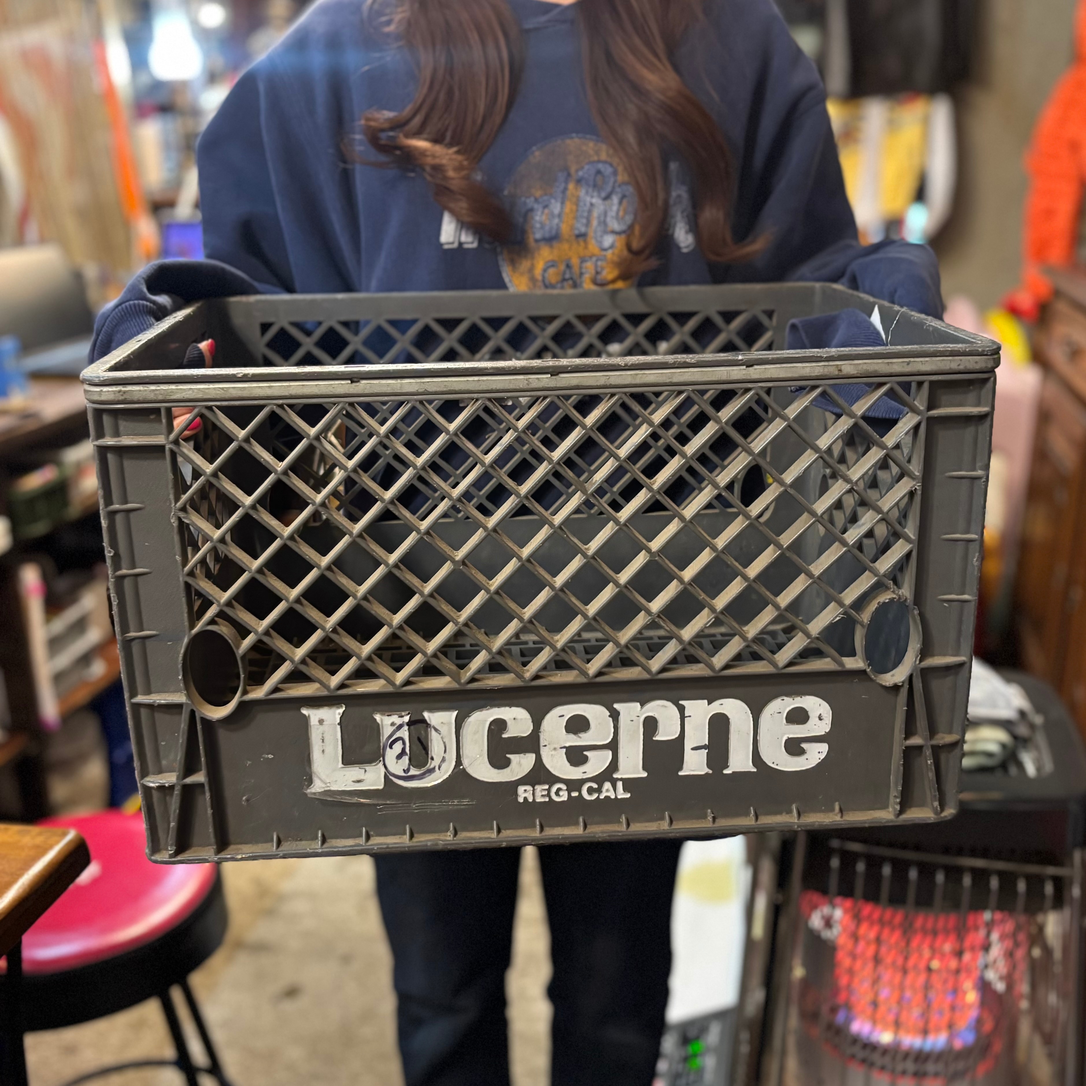 Vintage Lucerne Milk Crate
