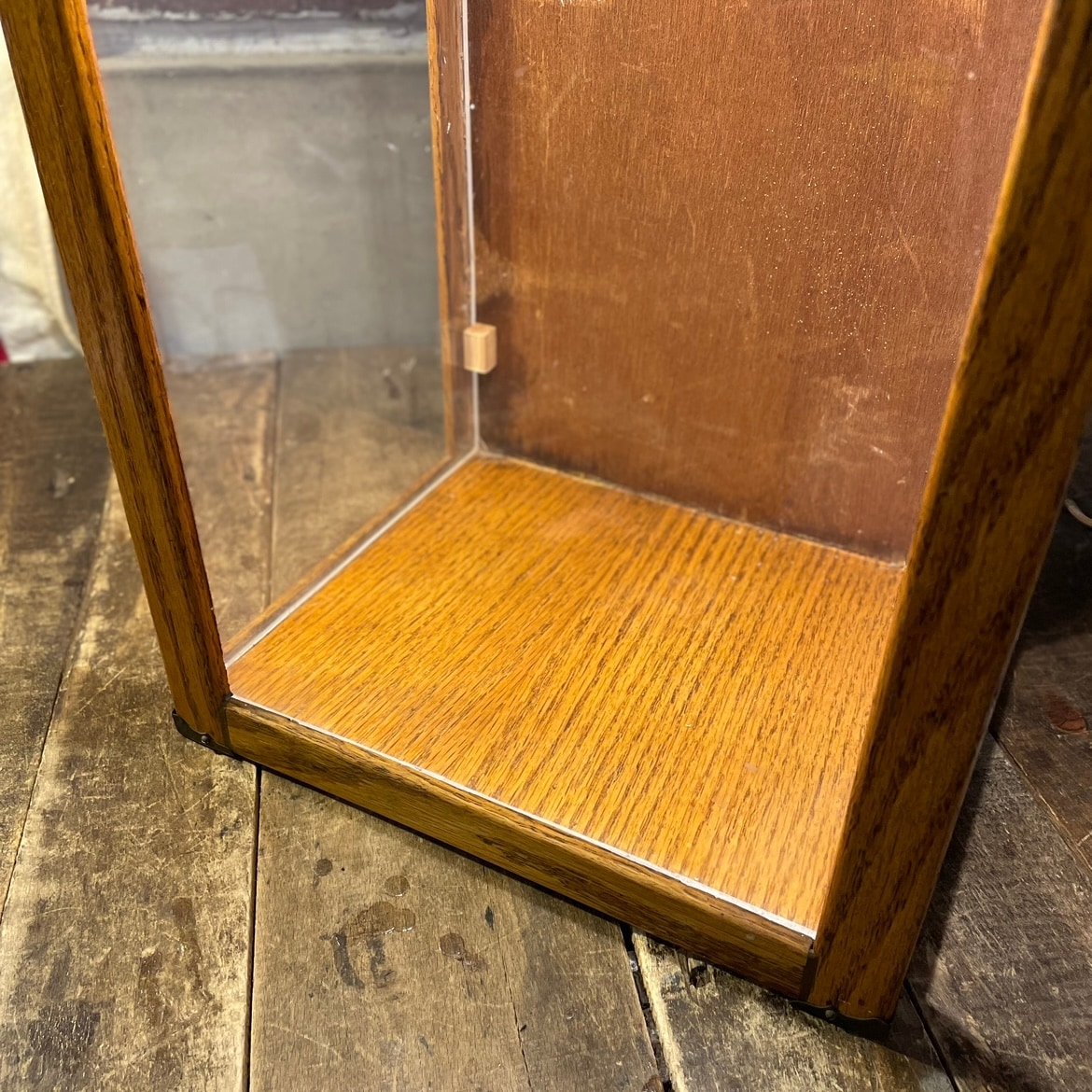 Vintage Wooden Display Showcase with Light