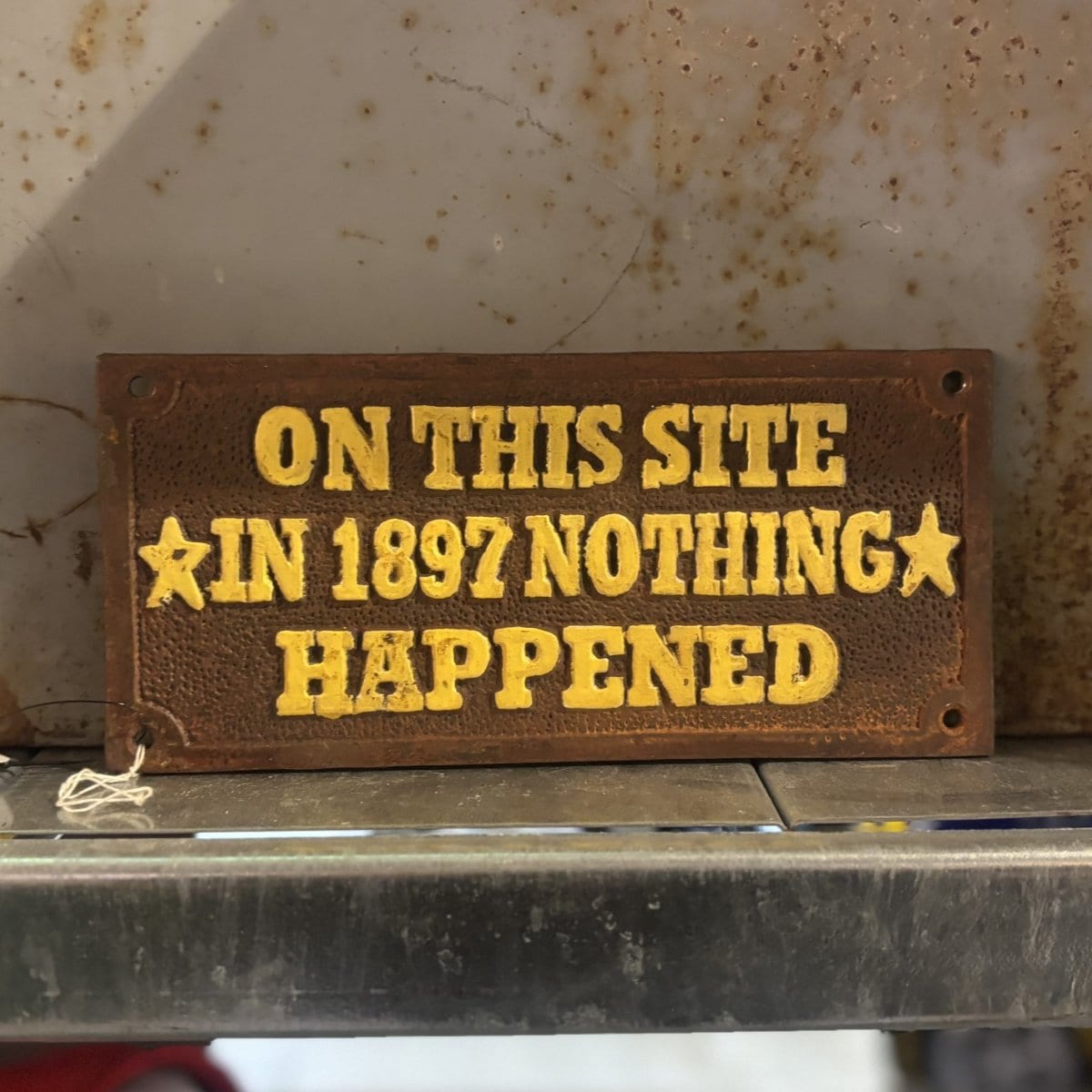 Vintage Cast Iron Message Plate