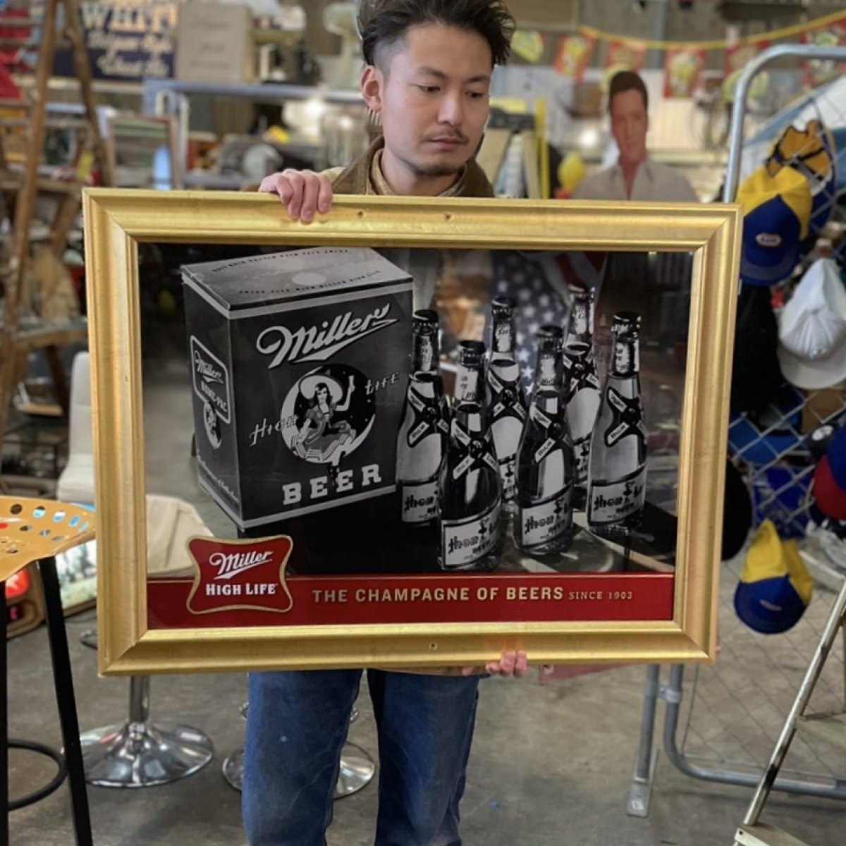 BIG Size!! Miller High Life Vintage Pub Mirror