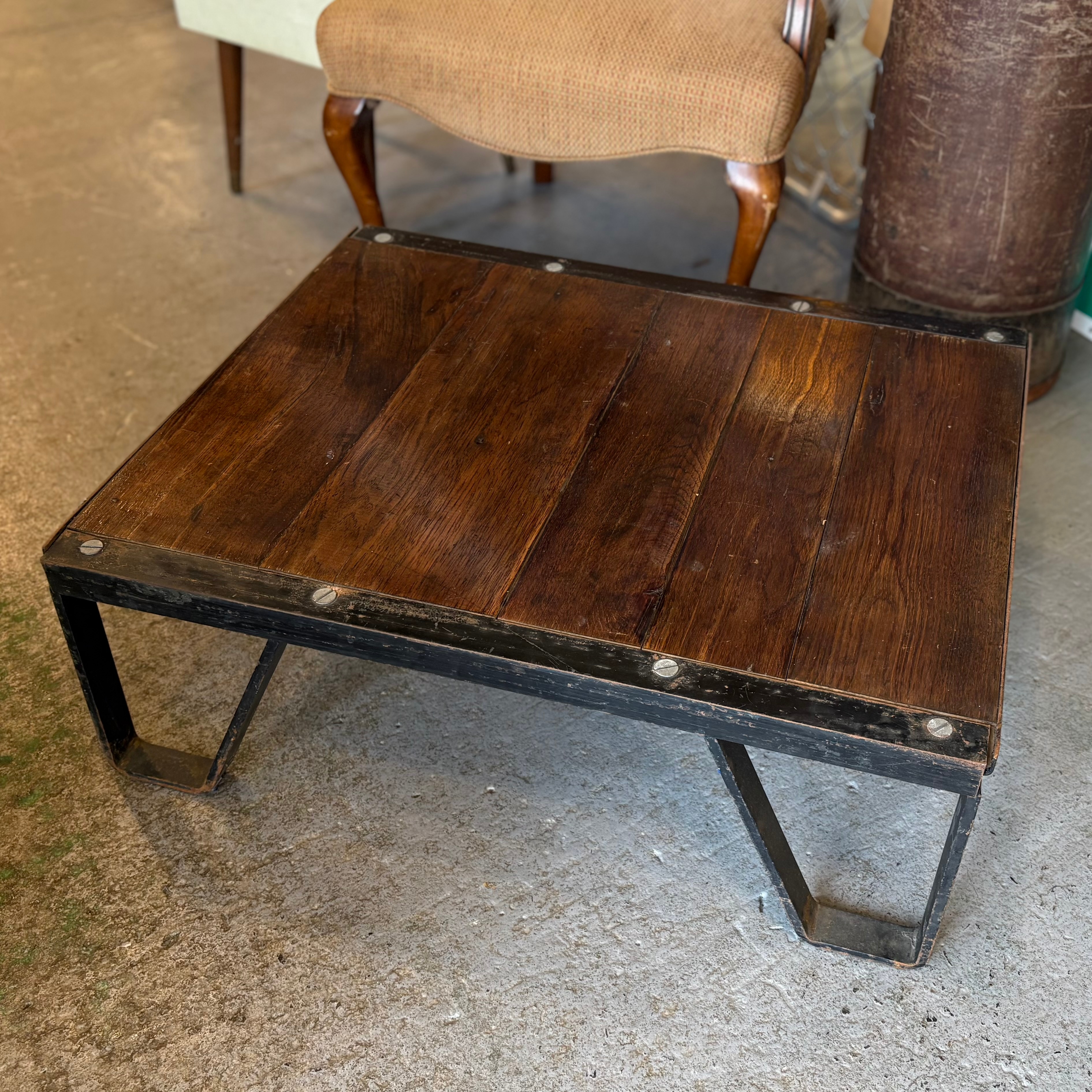 Antique Industrial Trolley Table