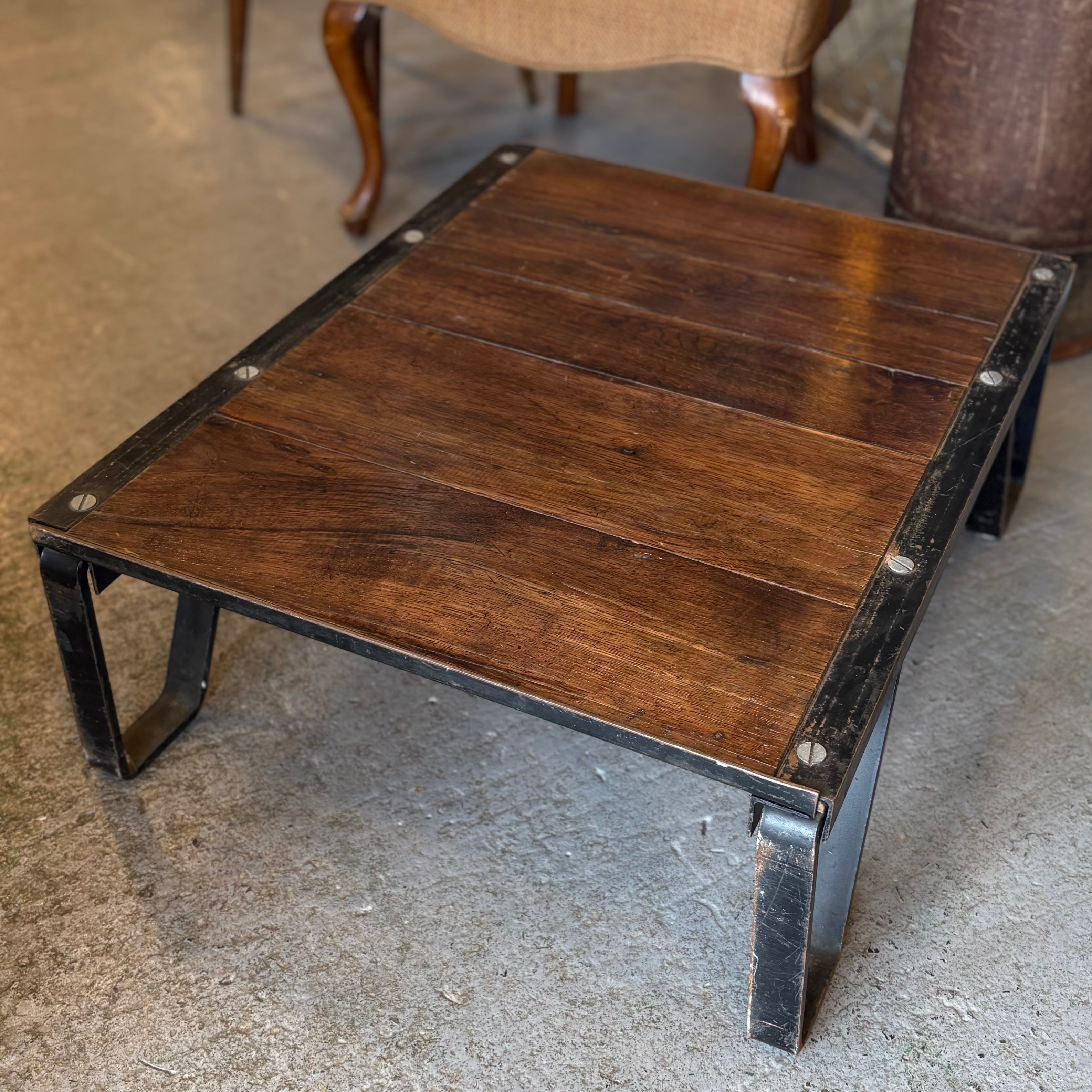 Antique Industrial Trolley Table