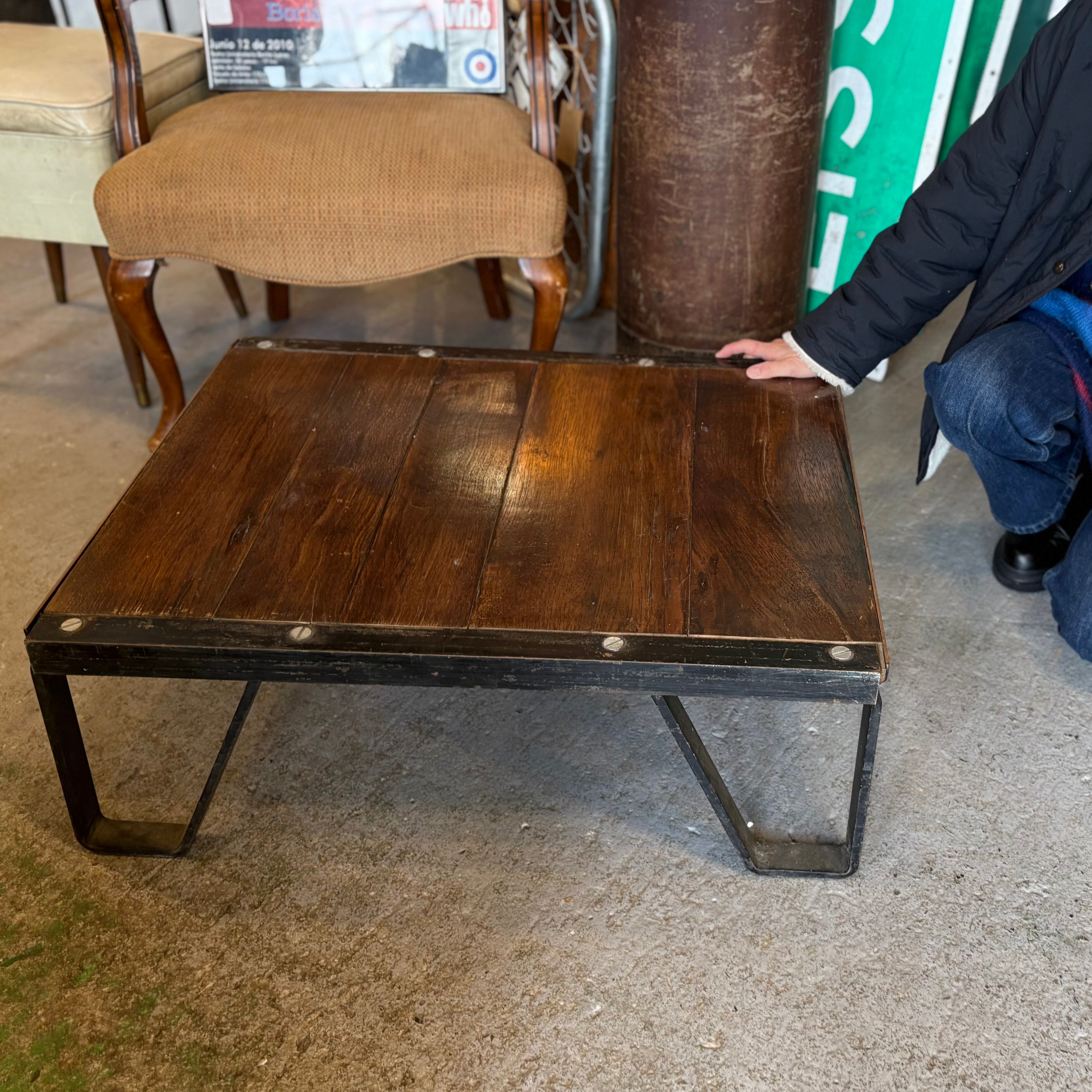 Antique Industrial Trolley Table