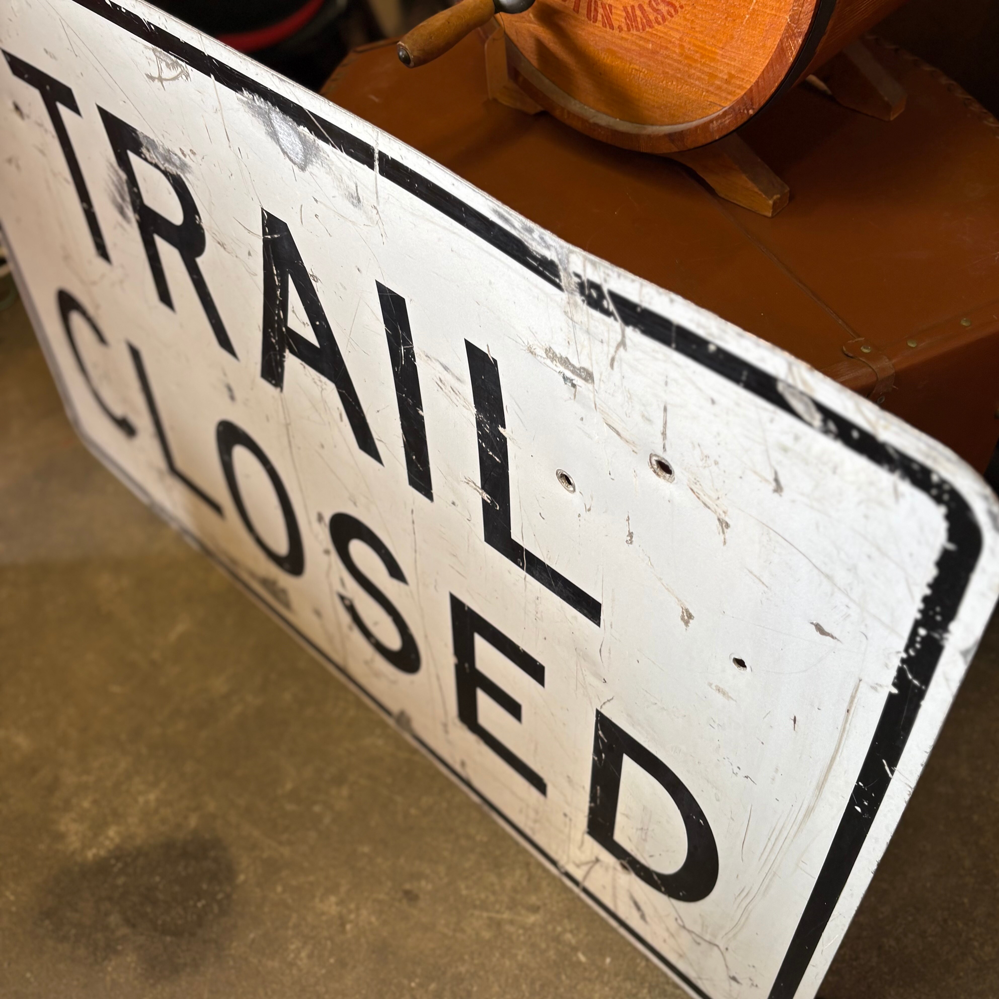 TRAIL CLOSED” Vintage U.S. Road Sign