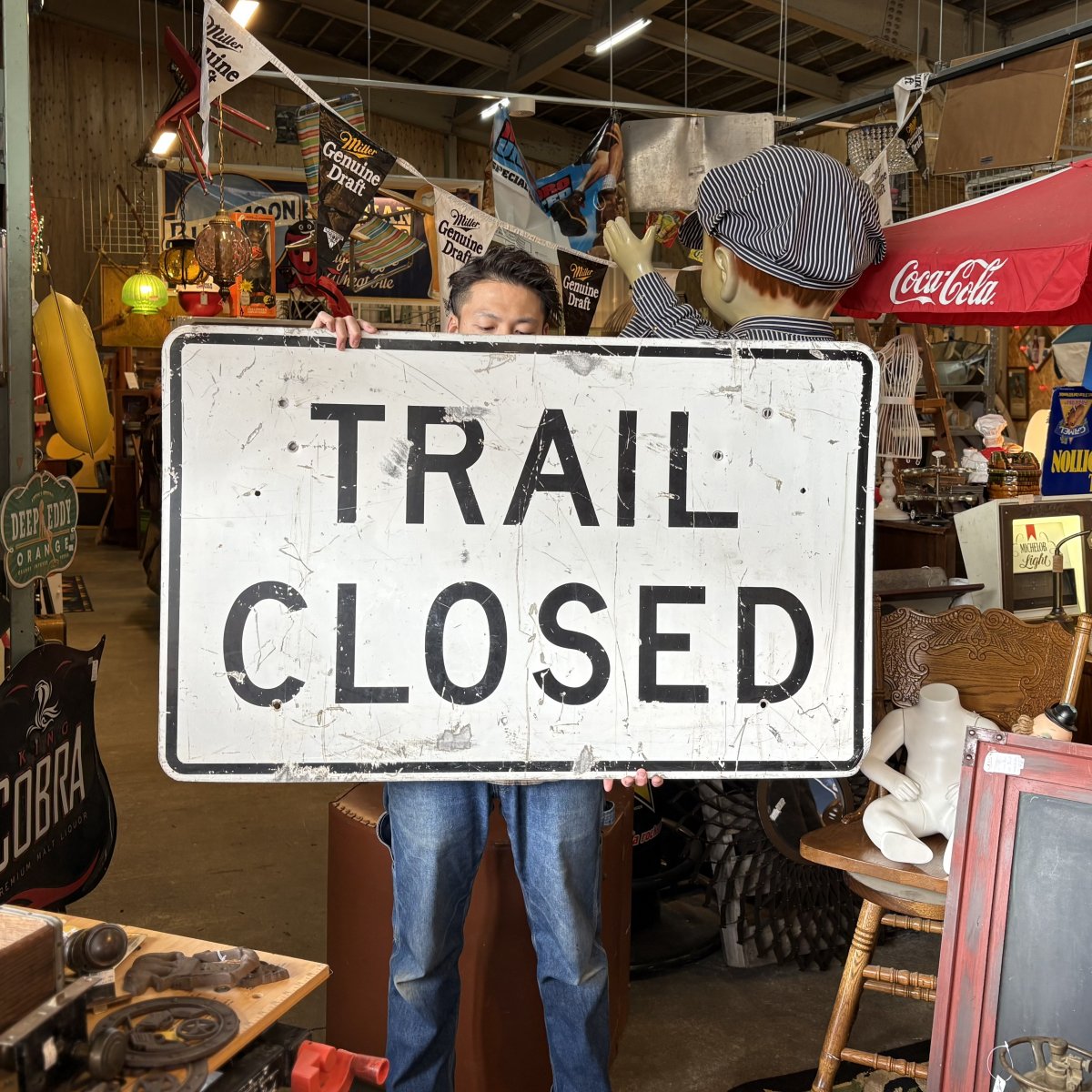 TRAIL CLOSED” Vintage U.S. Road Sign