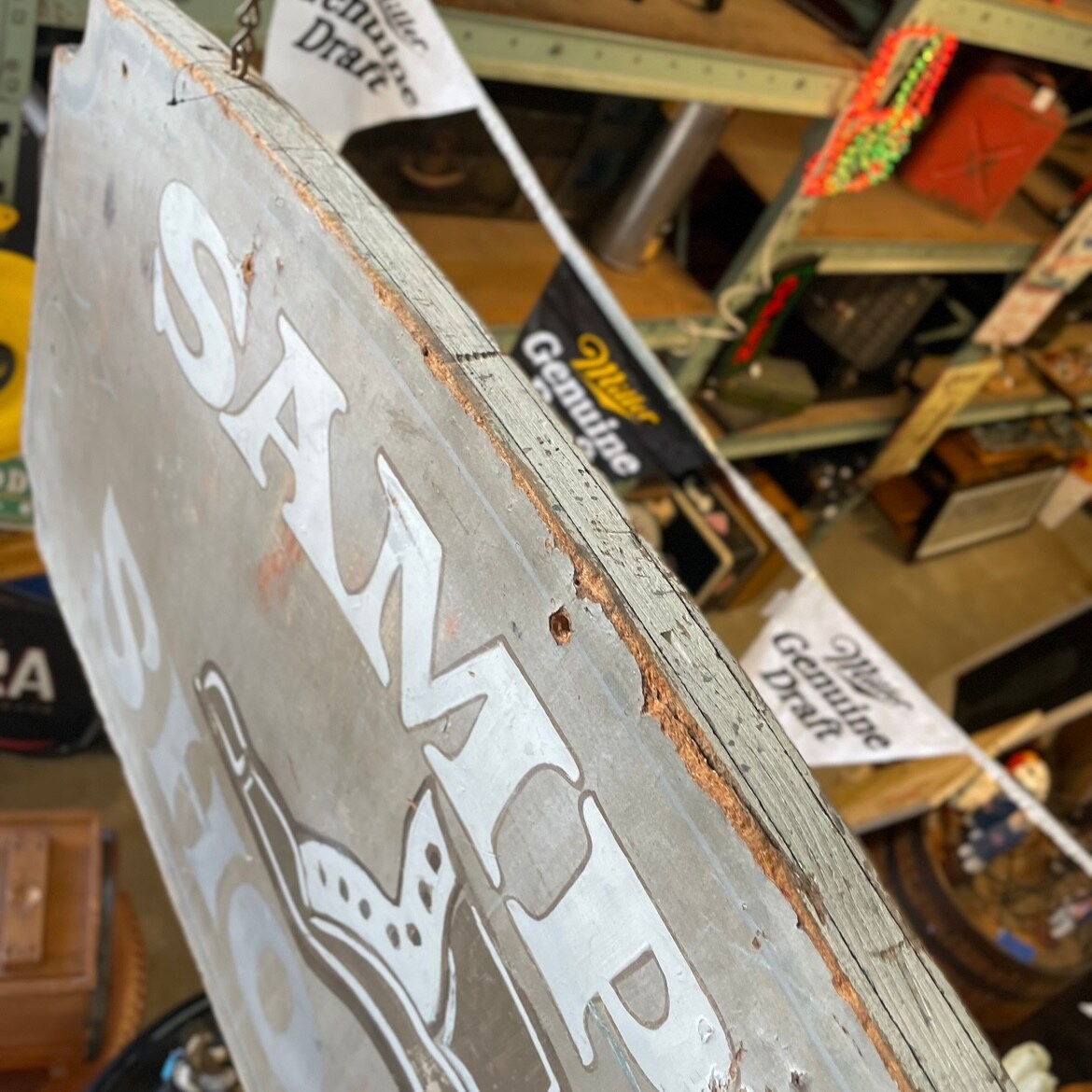 1930s-50s Vintage Wooden Shop Sign “SAMPLE SHOES”