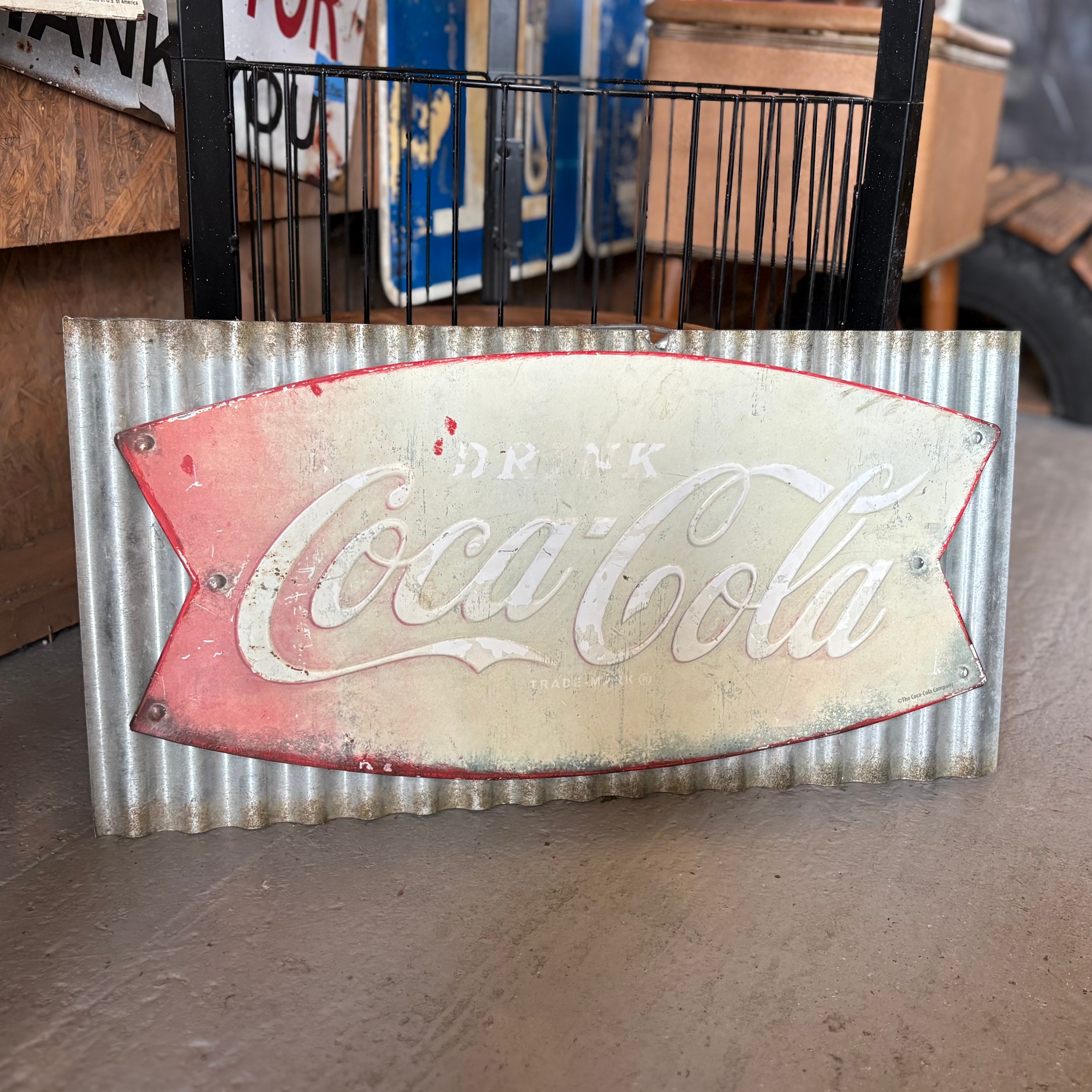 Drink Coca-Cola” Corrugated Metal Sign