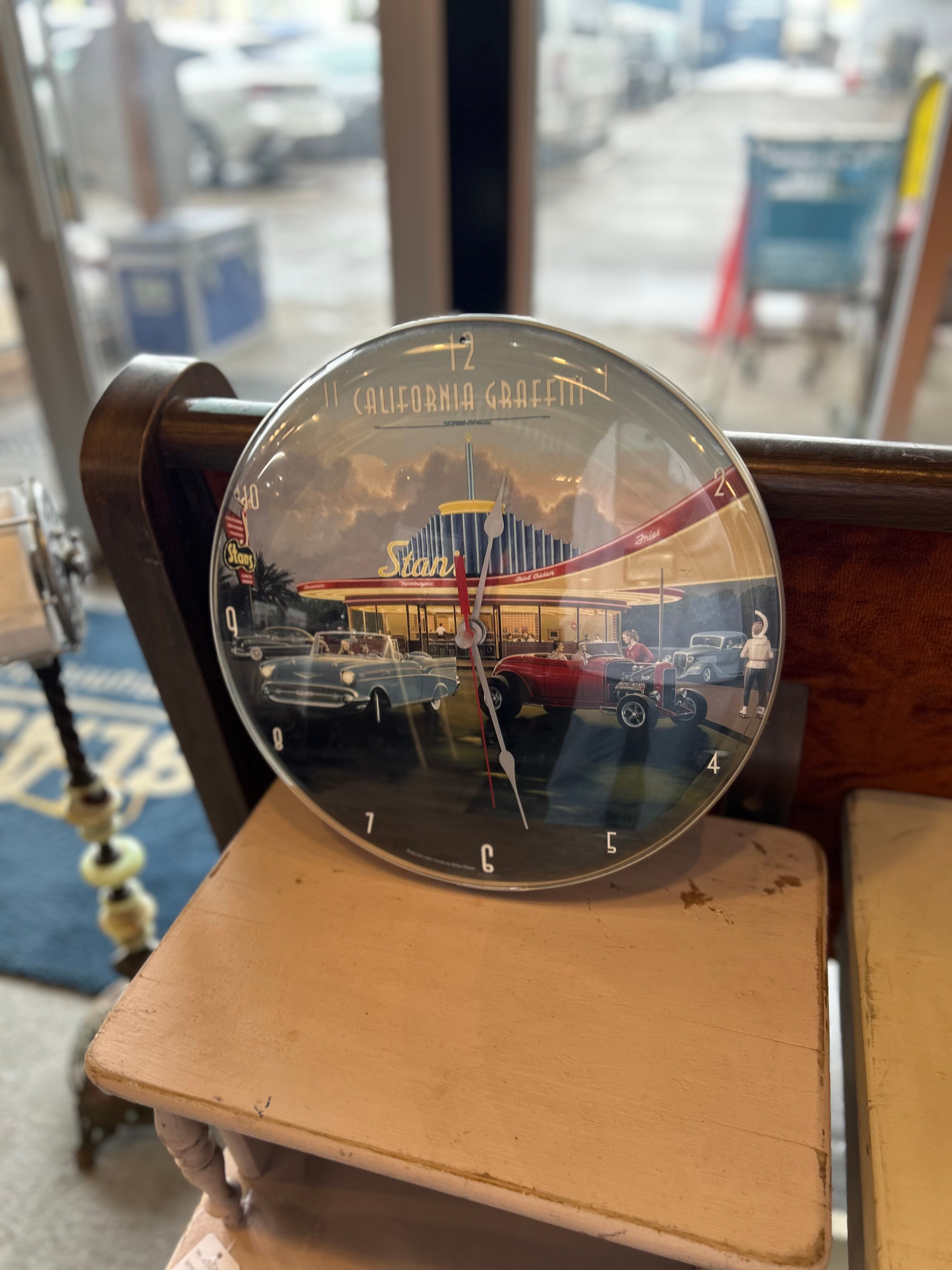 🕰️ “California Graffiti” Retro Diner Wall Clock