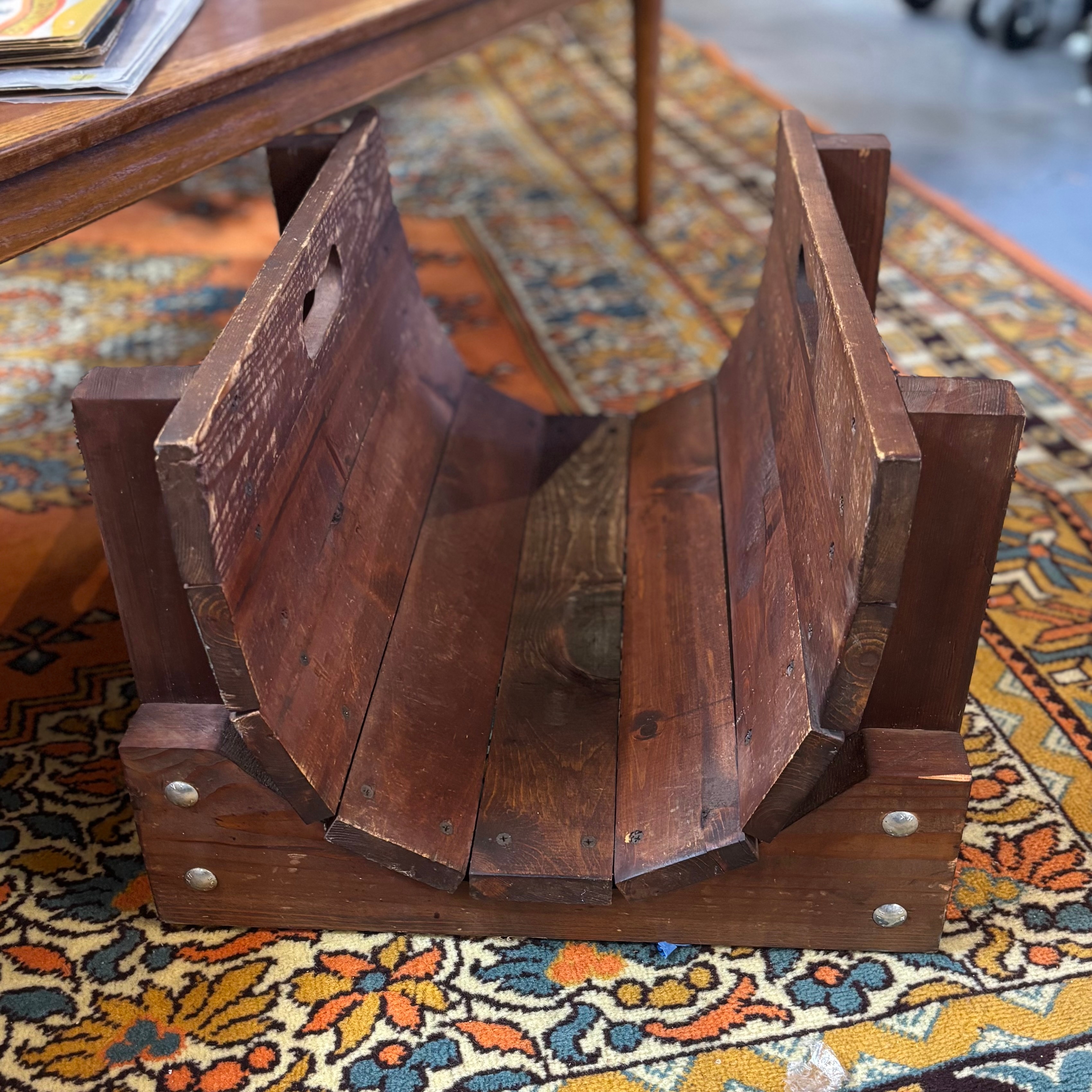 Vintage Wooden Firewood Carrier