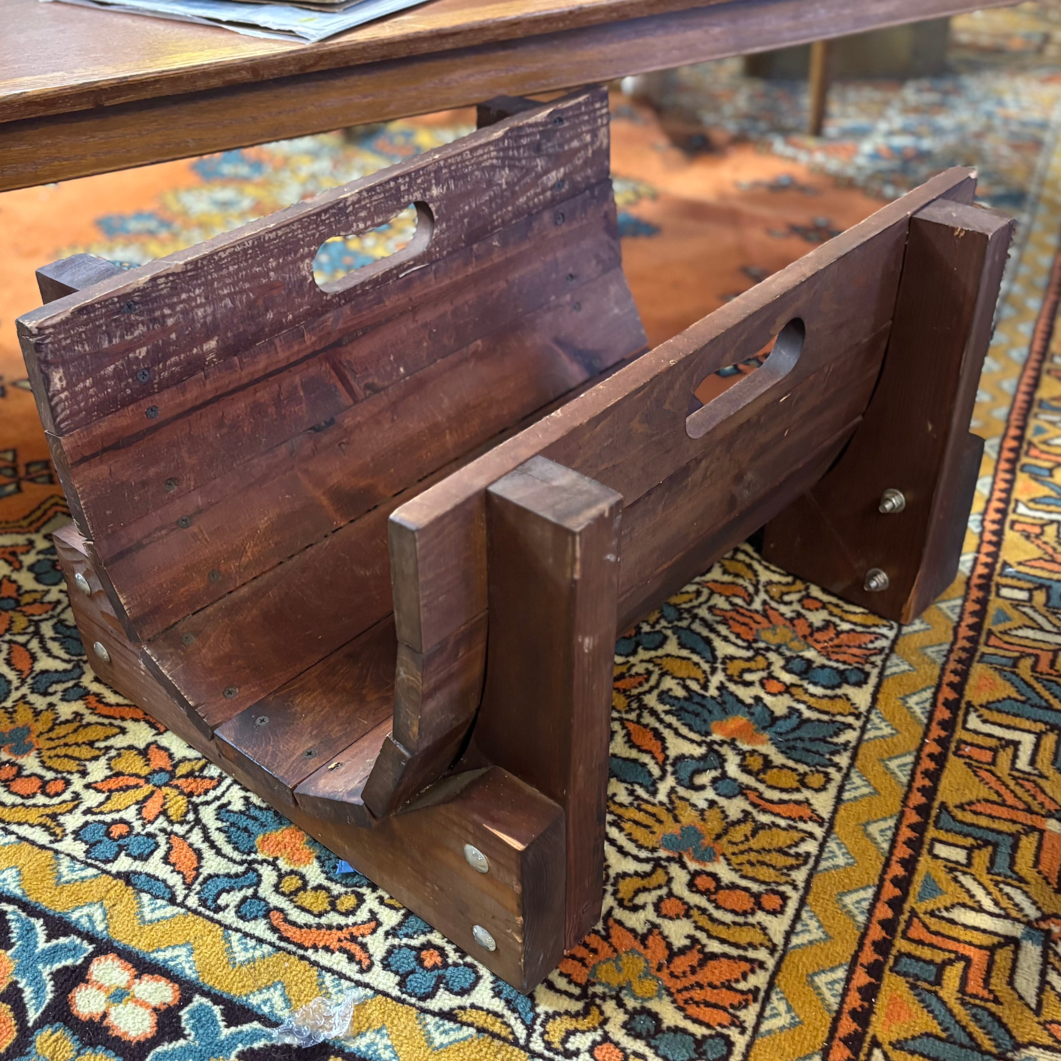 Vintage Wooden Firewood Carrier