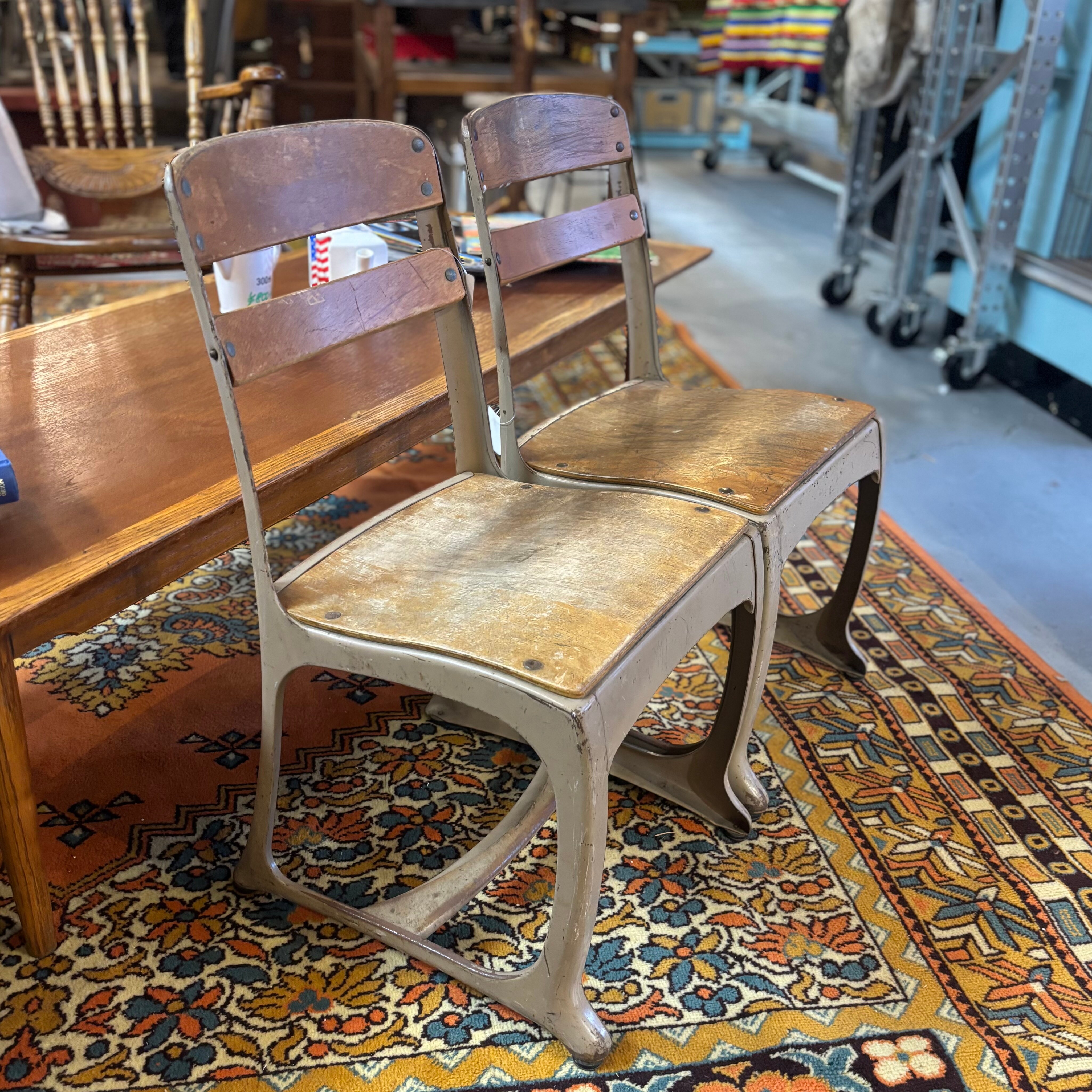Vintage Industrial School Chair