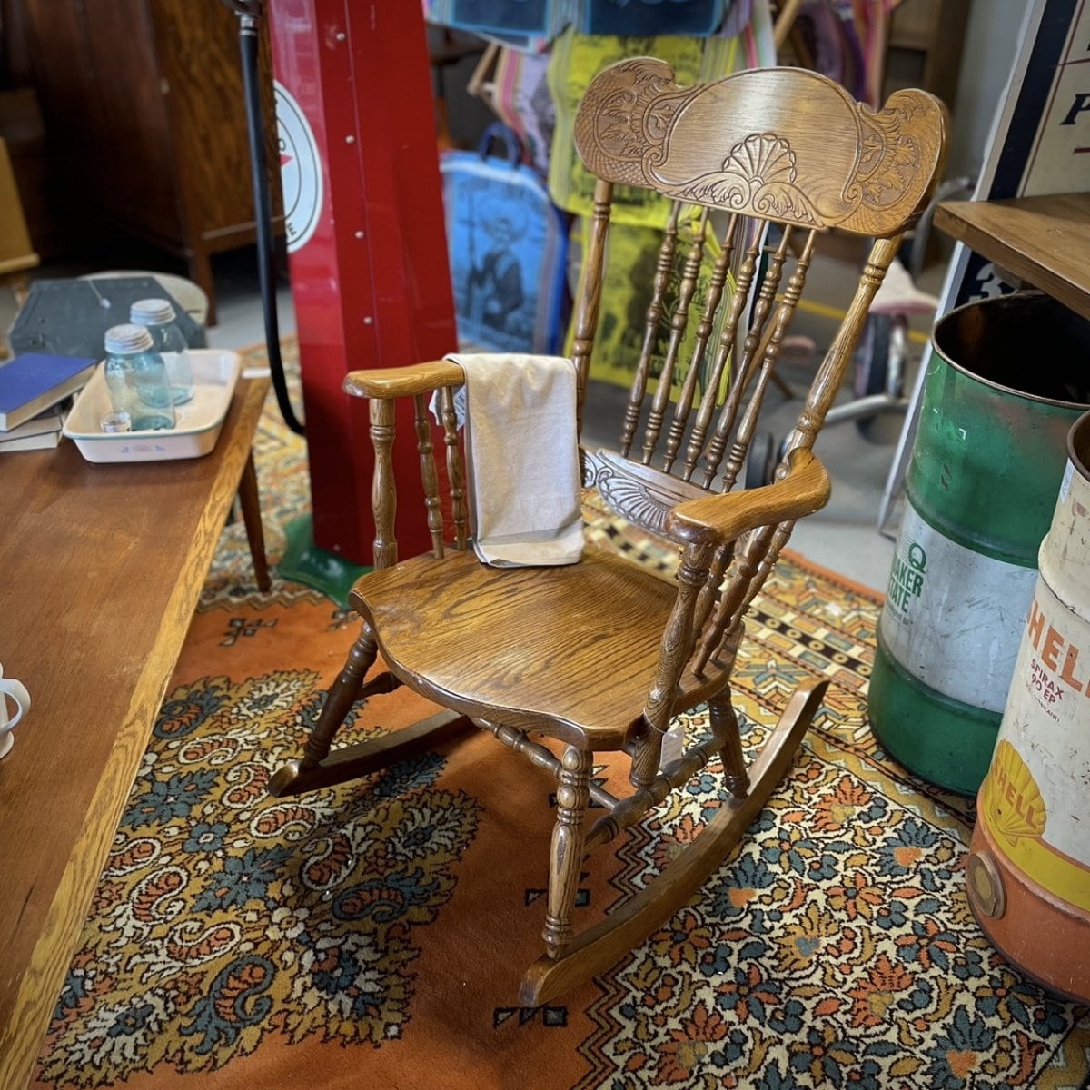 Oak Solid Wood Vintage Rocking Chair
