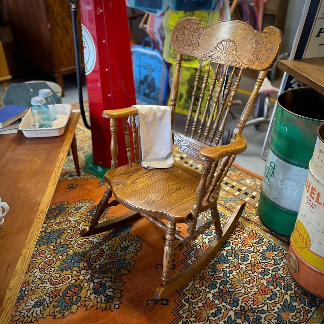 Oak Solid Wood Vintage Rocking Chair